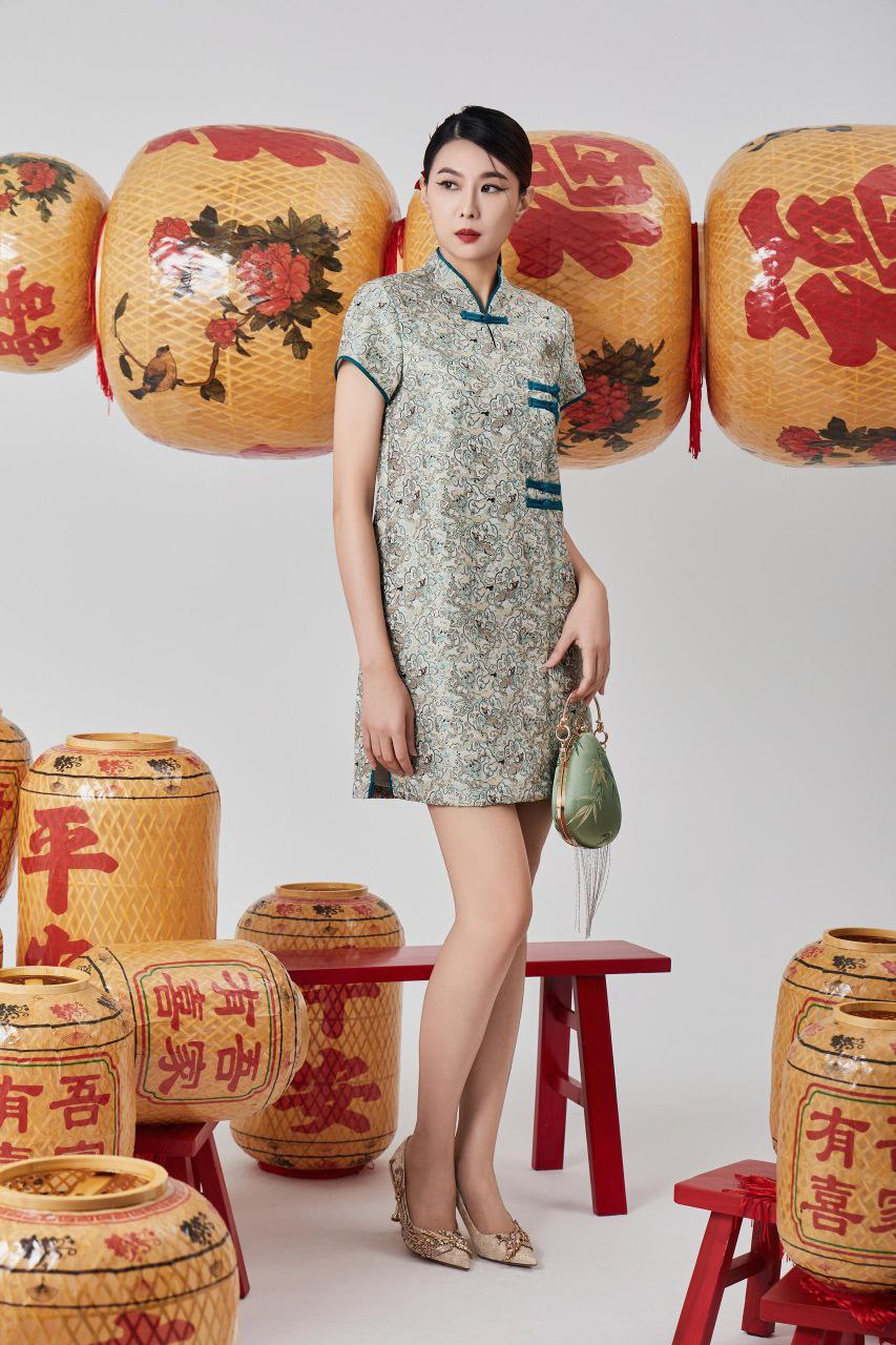 宽松旗袍连身裙 2116