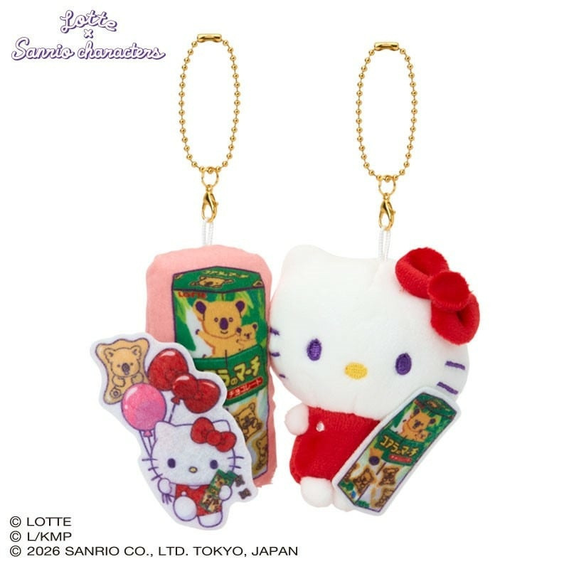 現貨｜【一套兩隻】LOTTE x Sanrio Hello Kitty 樂天熊仔餅 日版 吊飾 毛公仔 掛件 (CR134424)