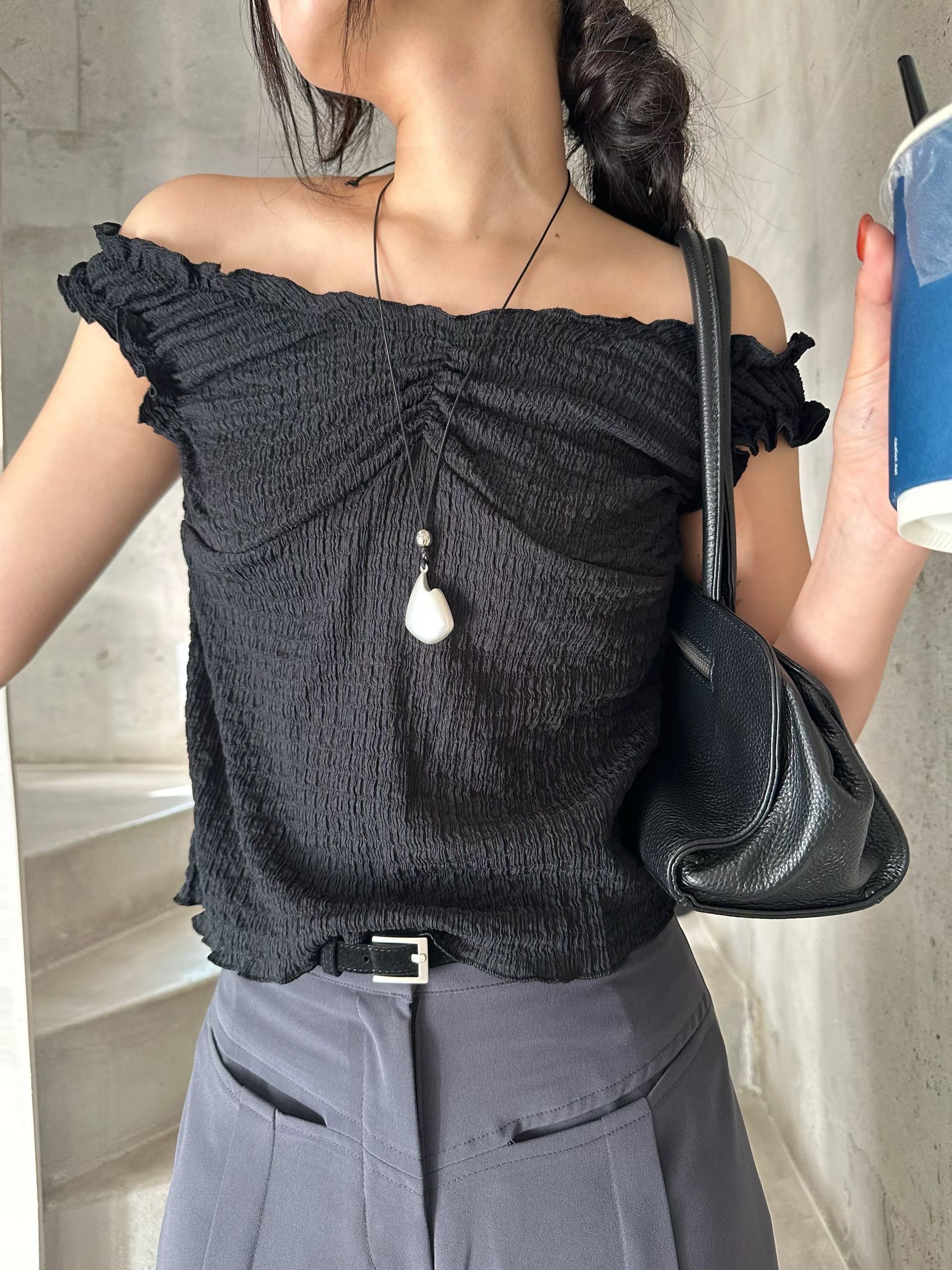 彈性暗紋vest 