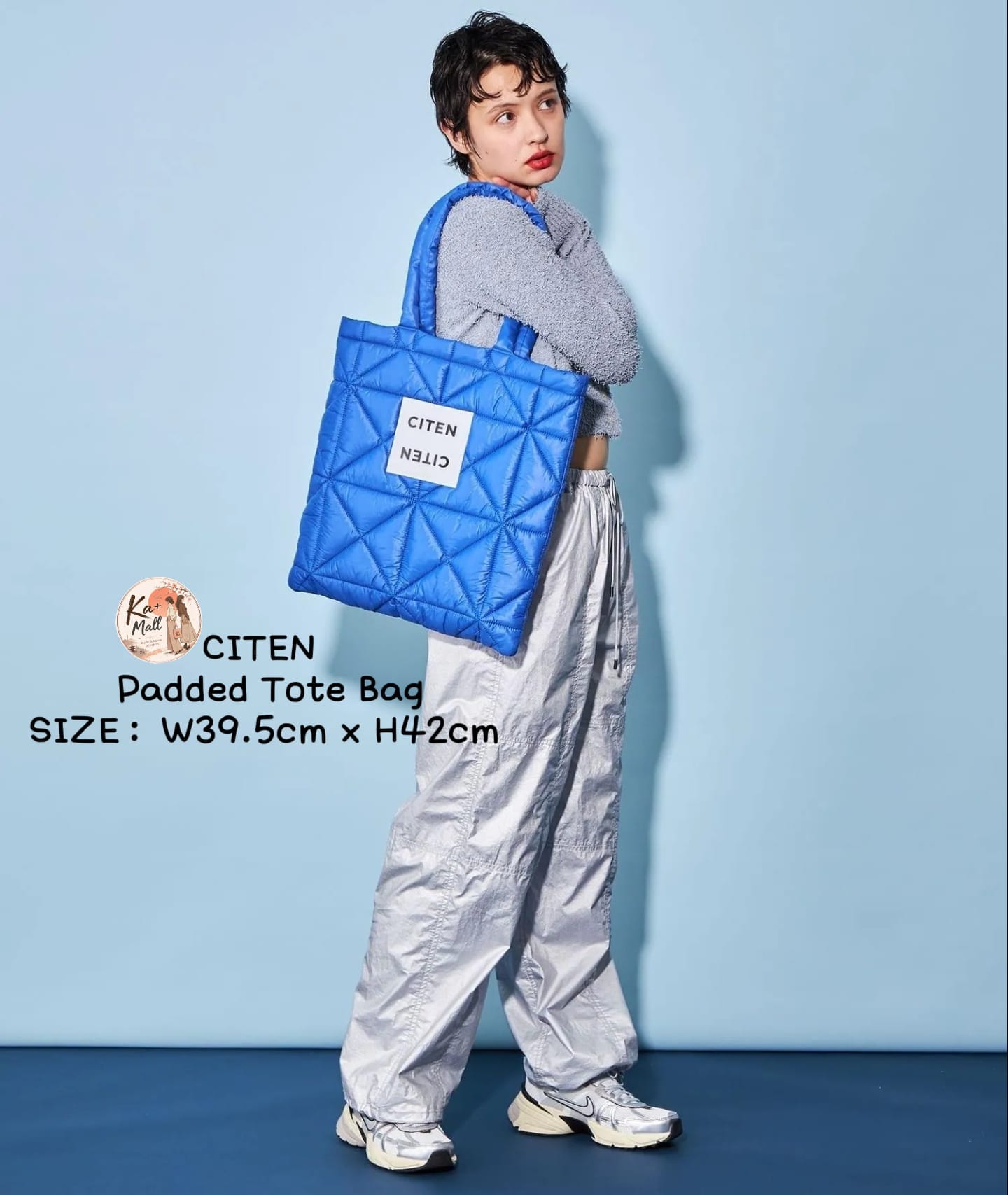 CITEN 菱格紋鋪棉托特包 (W39.5cm x H42cm) 多色可選