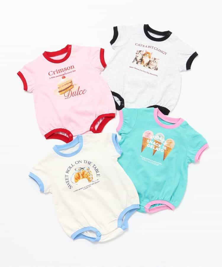 🇯🇵預訂 日本直送🇯🇵Apres les cours 四色貓貓甜點印花短袖包屁衣