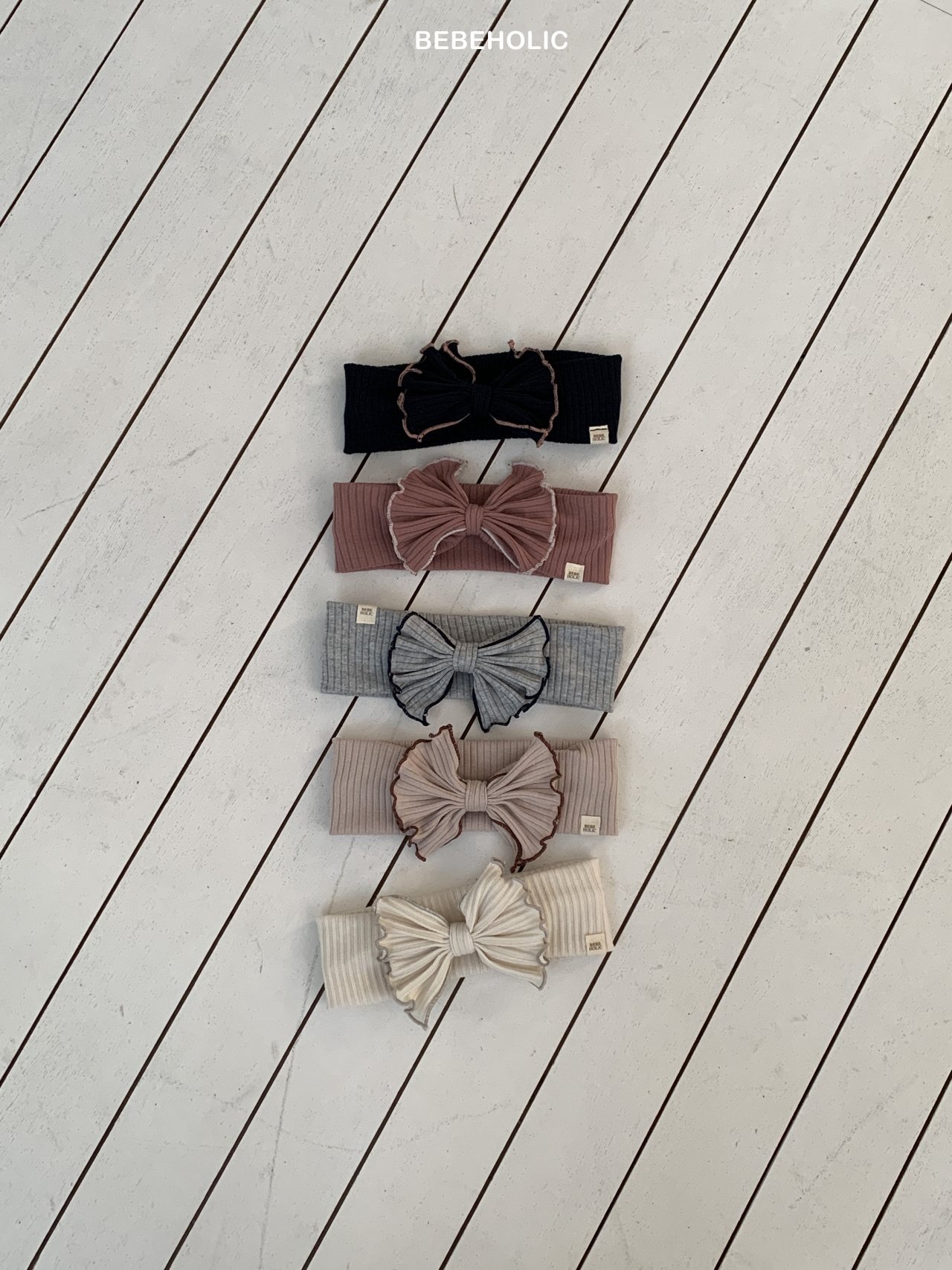 🌸預訂 韓國直送🌸🇰🇷BEBEHOLIC五色標籤蝴蝶結髮帶