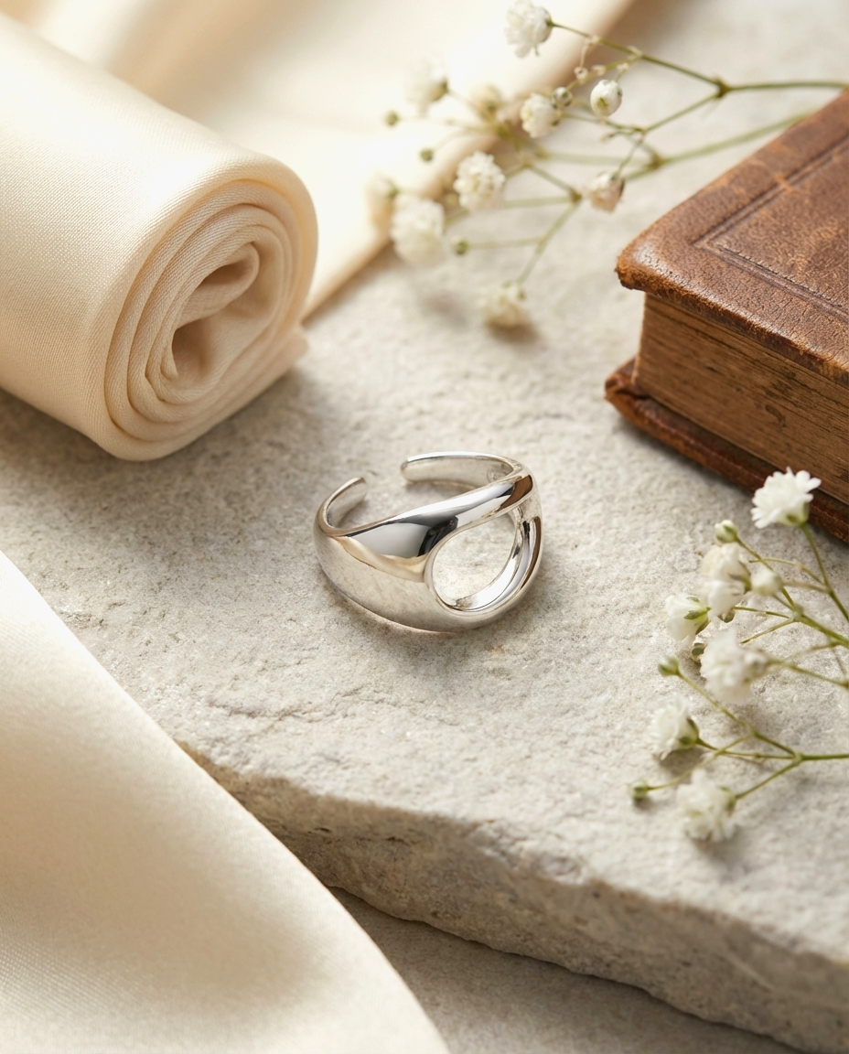 S925 -ER0074 Open-Curve Pinky Ring