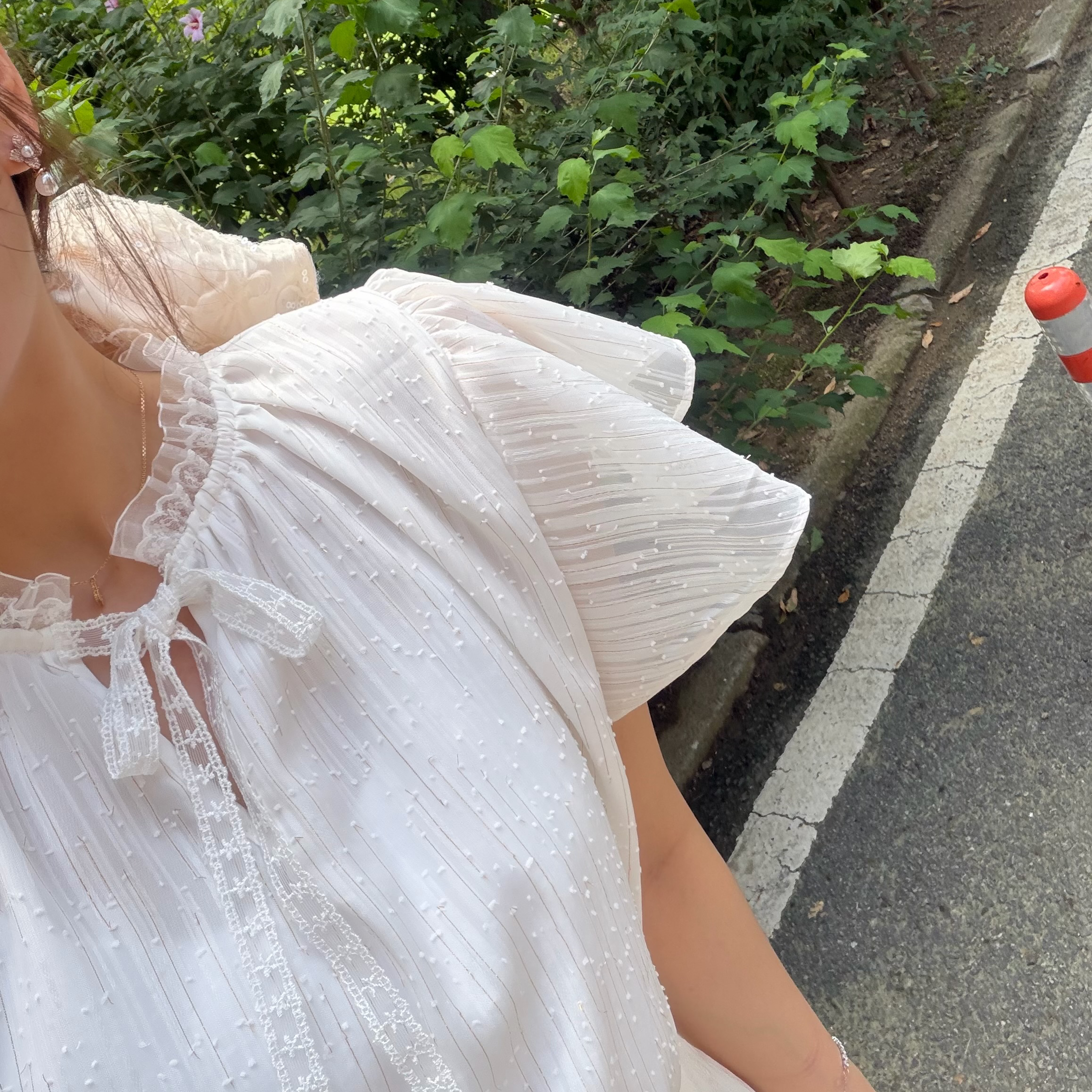 #HANNA-made# Aurelia Lurex Ruffle blouse