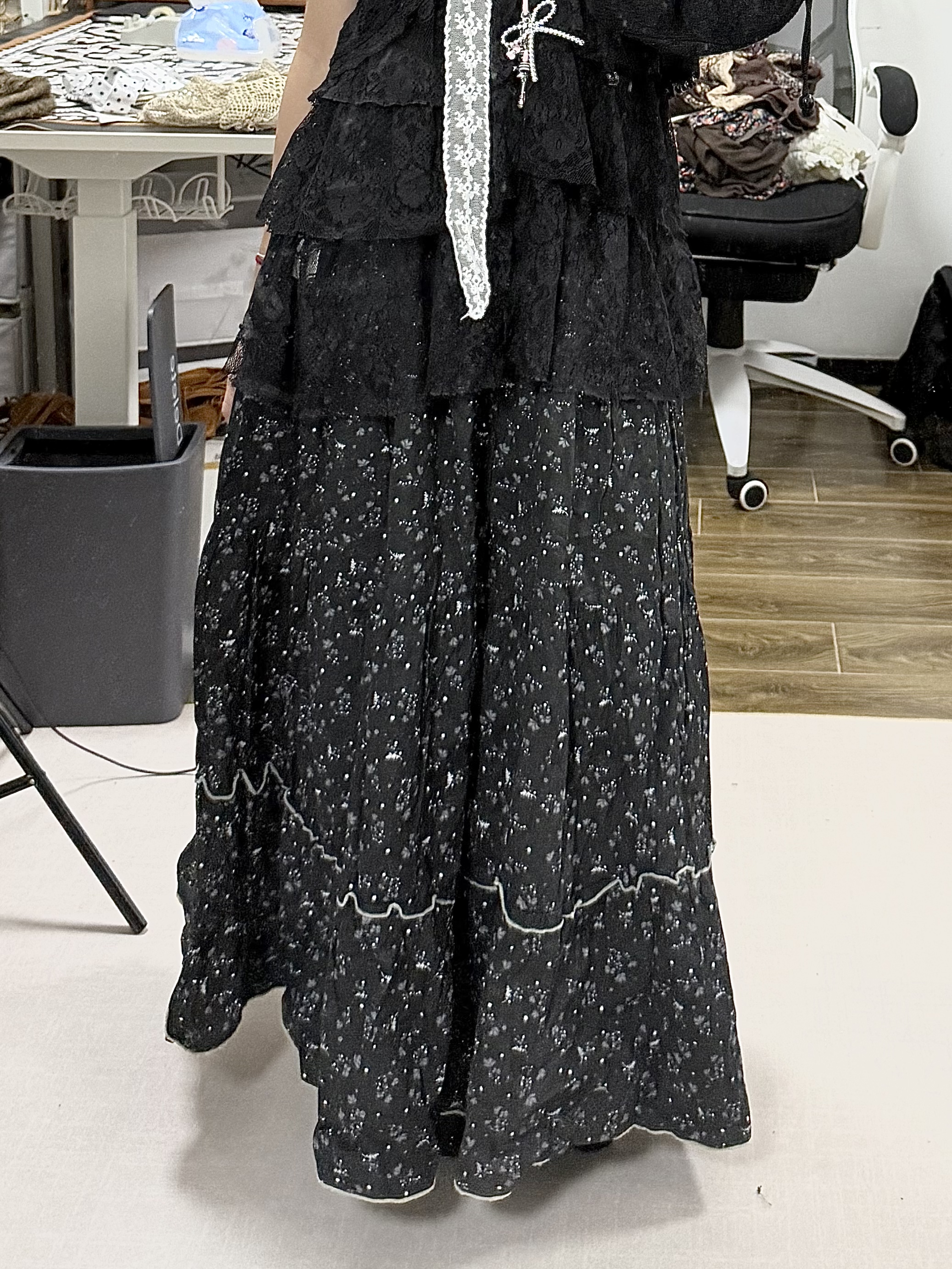 Floral Tiered Maxi Skirt