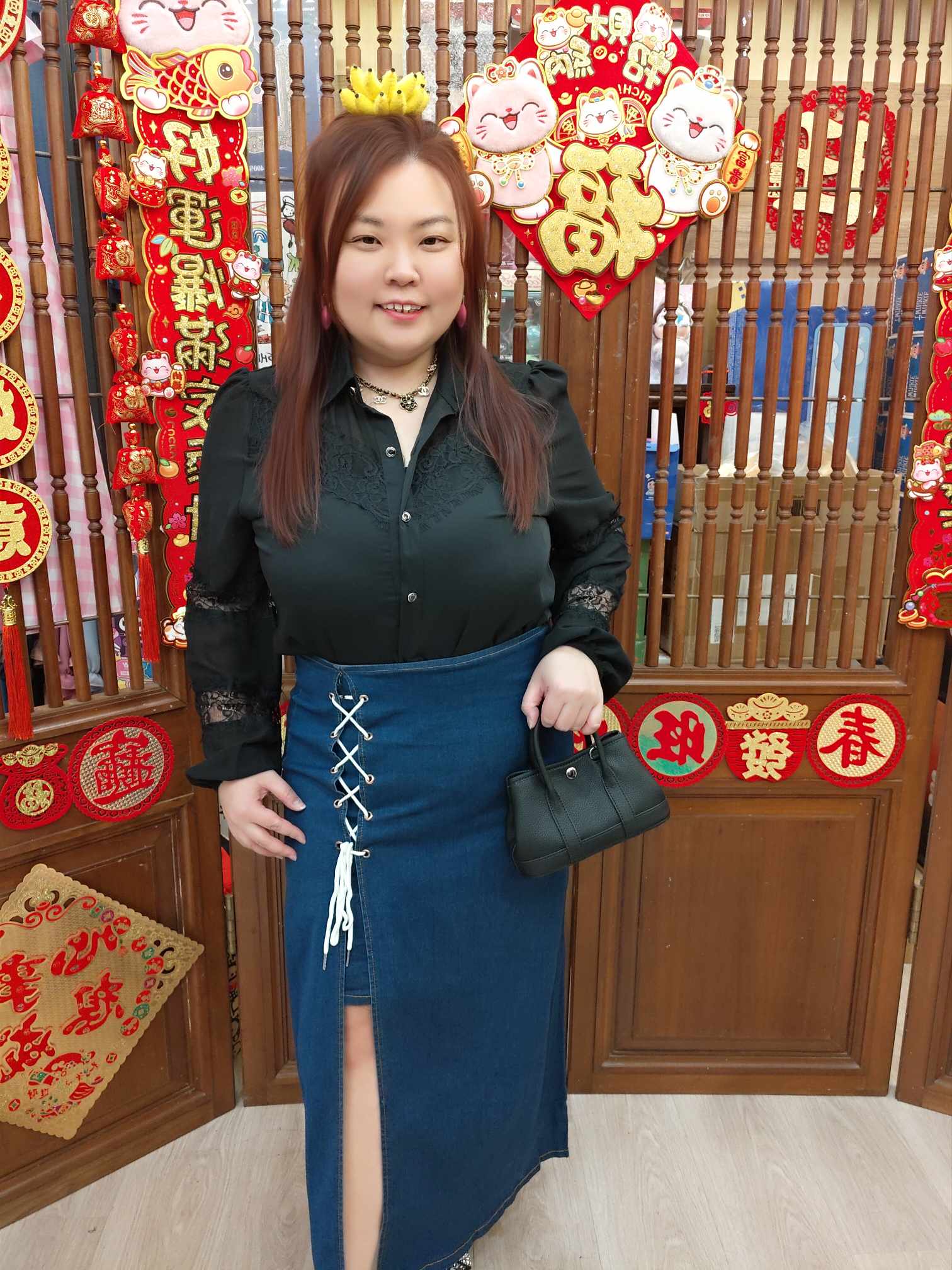 OTD12 TW#1198 爆款韩版前排交叉式开口长裙