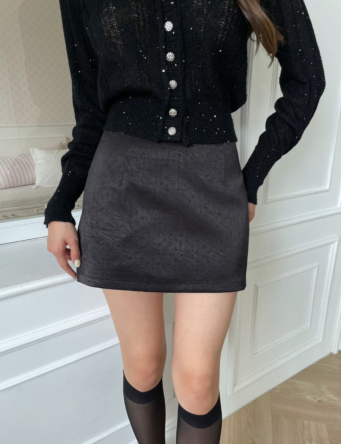 French Chic Embellished Skirt