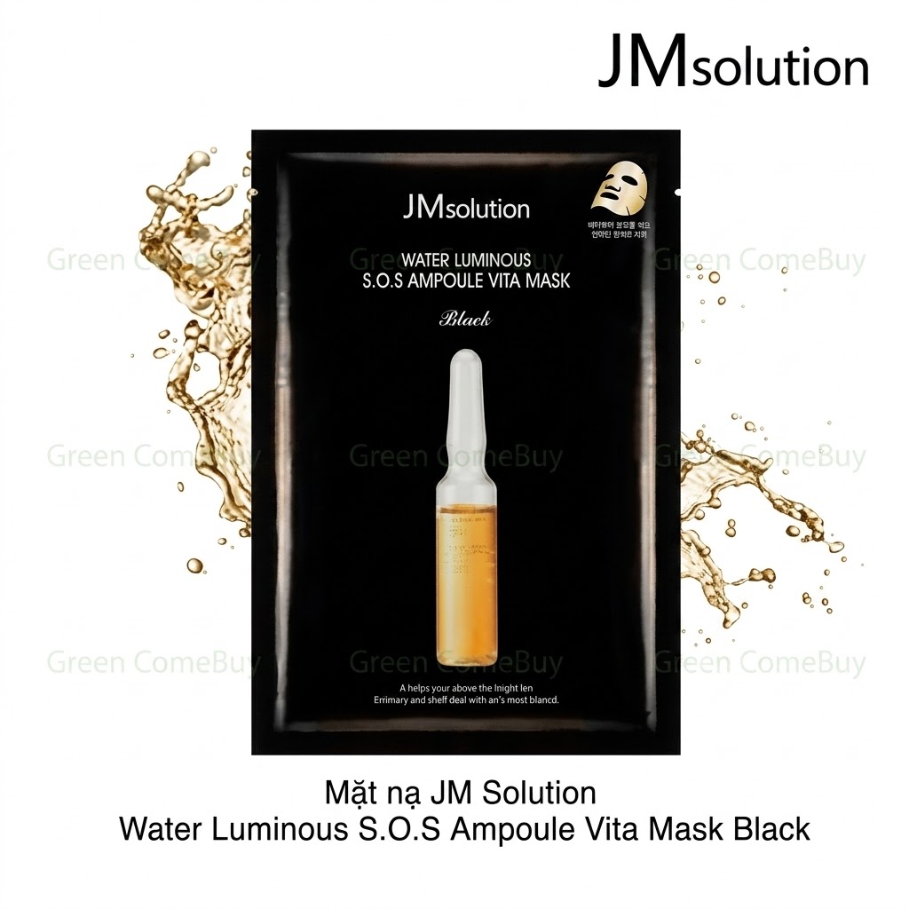 JM solution 水光S.O.S安瓿緊緻面膜 黑色