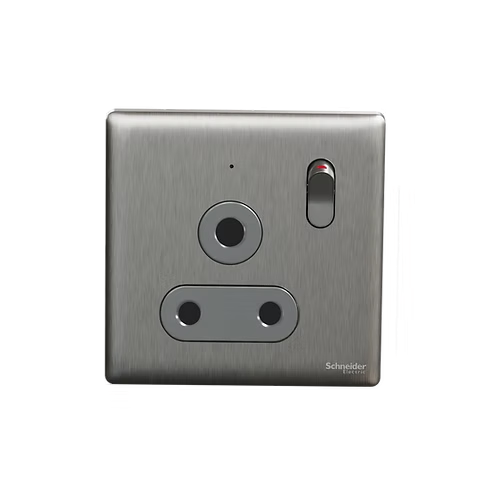 施耐德 Unica X 炫星銀 15A單蘇有掣有燈 插座