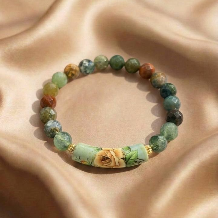 Indian Agate Crystal Bracelet 