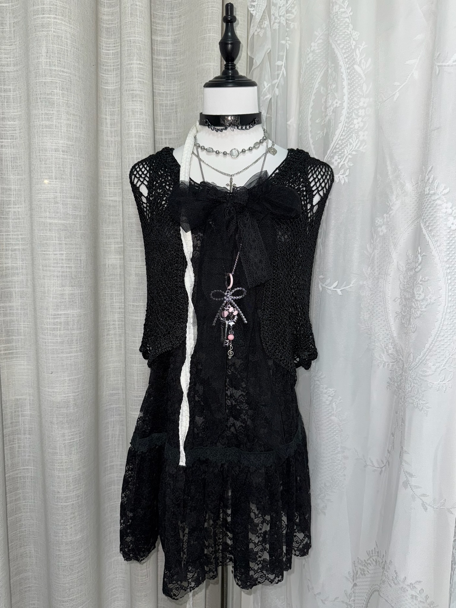 Whimsigoth Crochet & Lace Ensemble Set