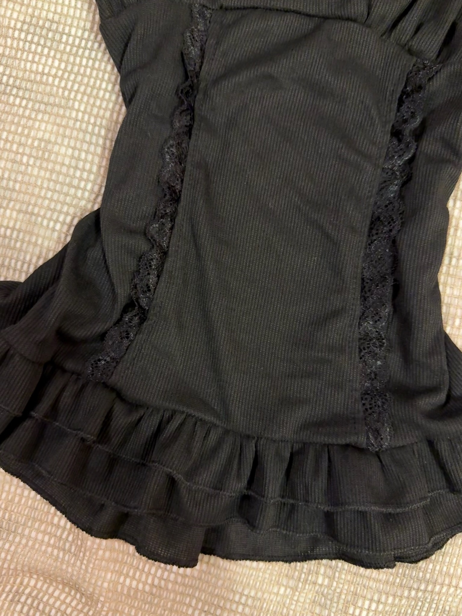 Gothic Coquette Halter Neck Lace Trim Cami 