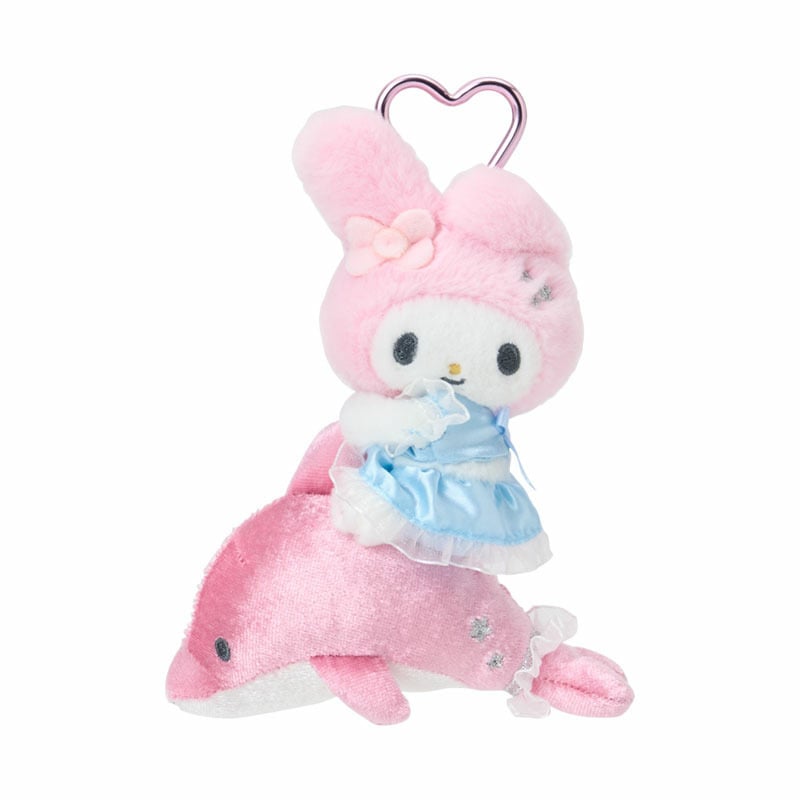 現貨｜Sanrio My Melody 閃亮海豚系列 日版 吊飾 毛公仔 連心形扣 (13326-4)