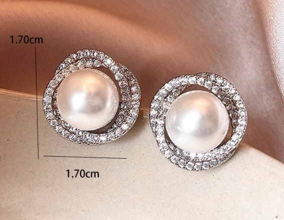 Classic Radiance Pearl Studs with framed