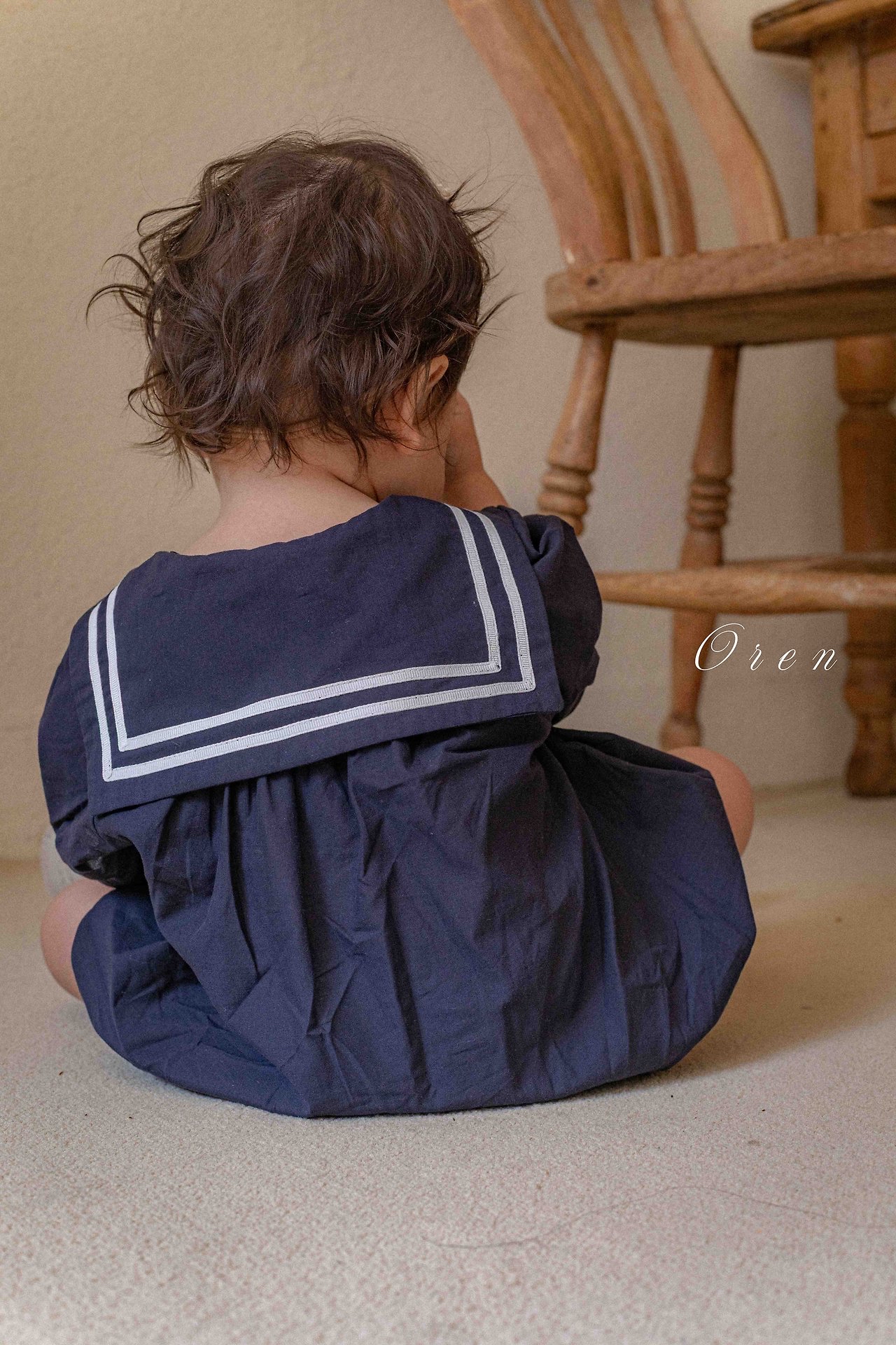 ☀️預訂 韓國直送☀️🇰🇷Oren Marinette兩色海洋風水手領刺繡短袖包屁衣/連身裙/上下套裝