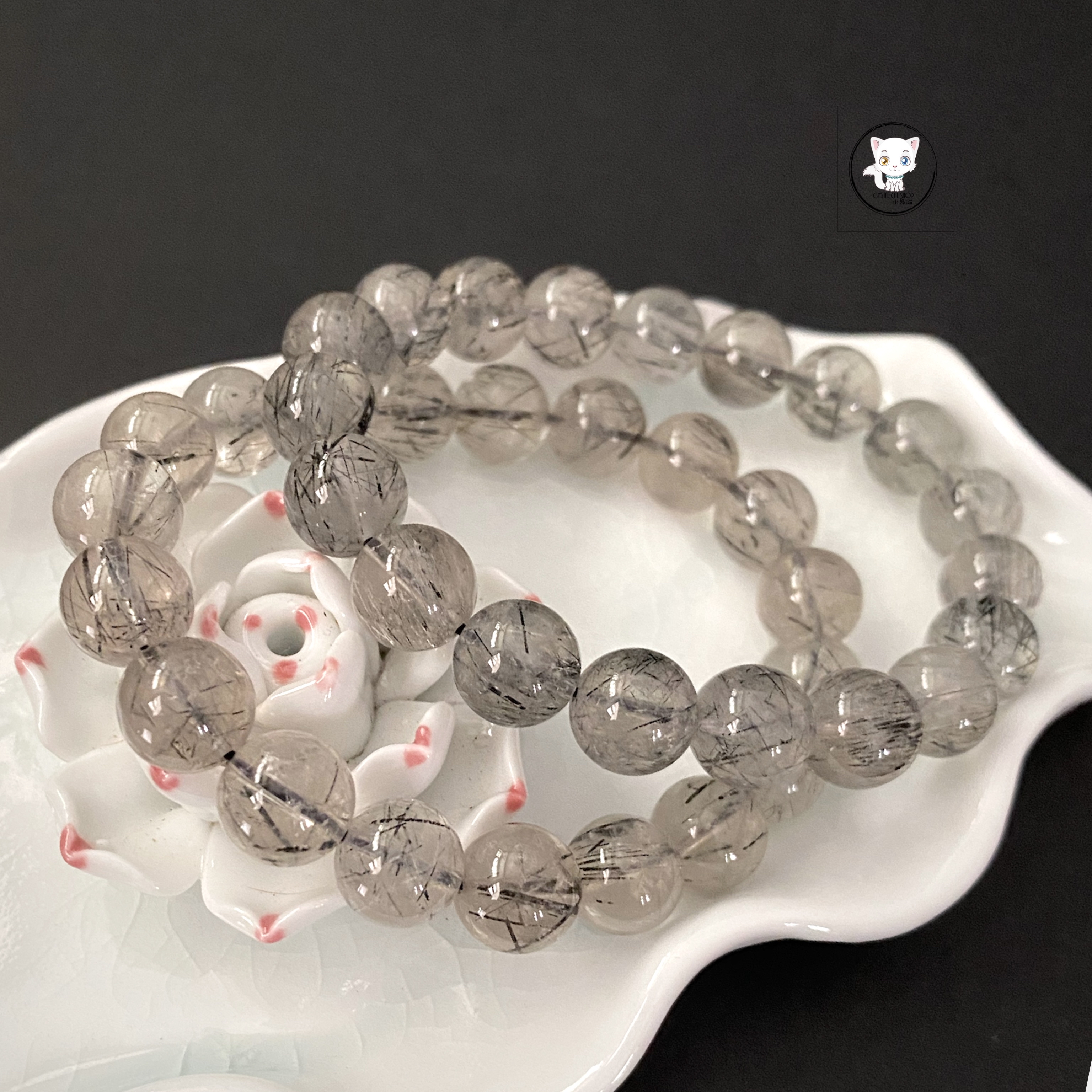 巴西黑髮晶手鏈 10mm