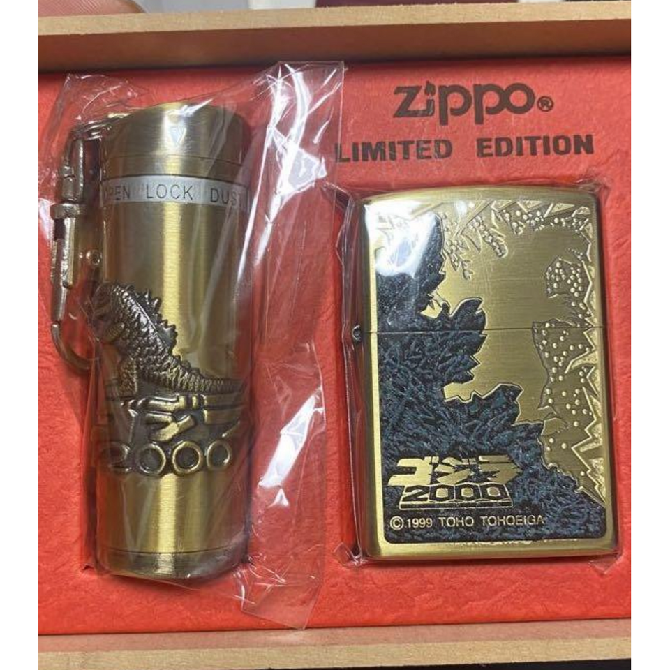 Zippo-1999年+-+Godziila+-+哥斯-千-禧限量版套機-完美保存品-打