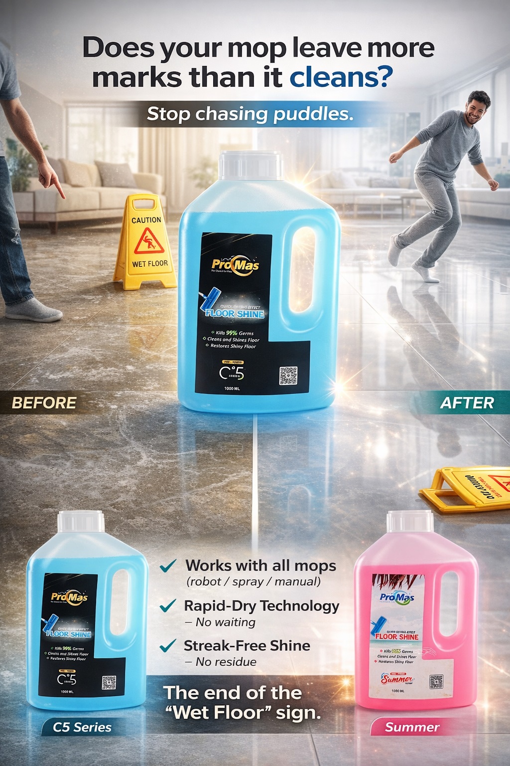 ProMas Floor Shine (Summer & C'5) 1000ML (Buy 1 Get 1 Free) – Total 2000ML 
