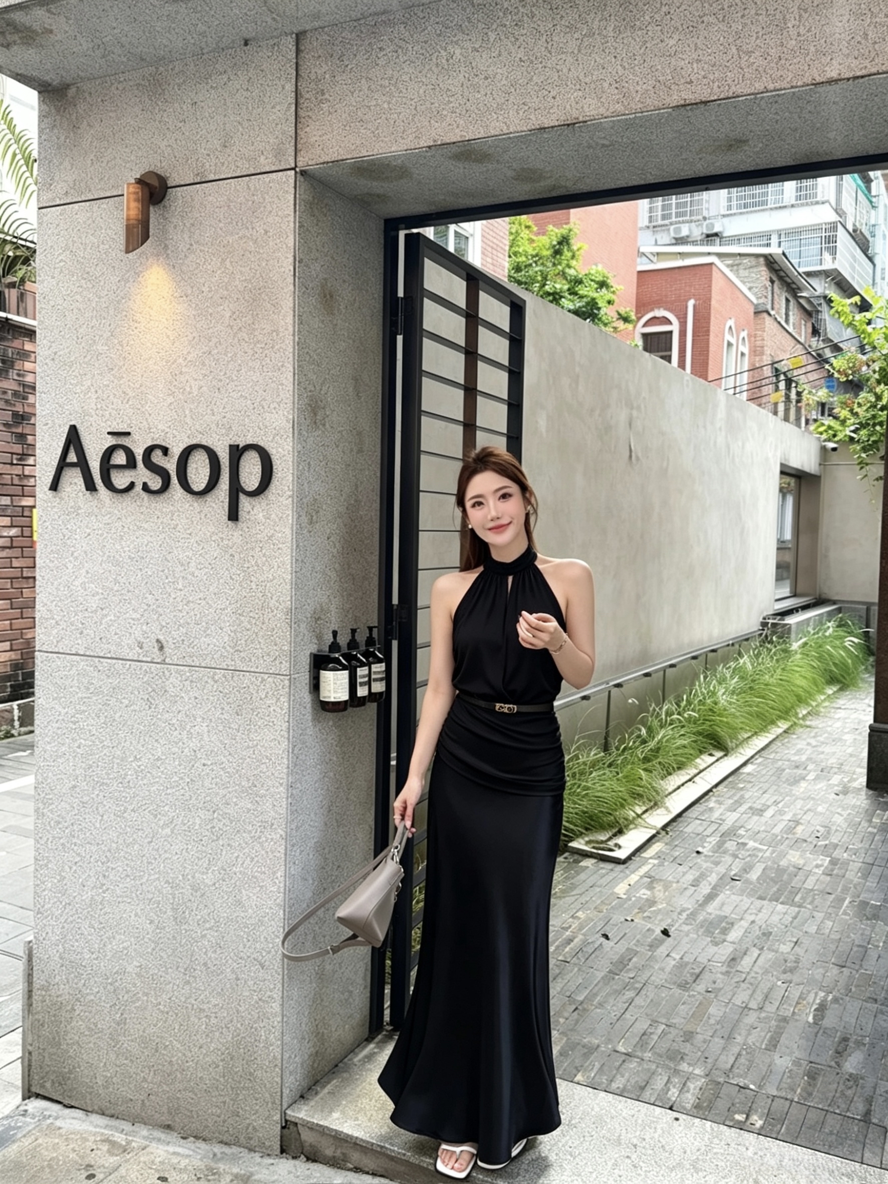 1728 SATIN HIGH WAIST MAXI SKIRT 缎面高腰垂感长裙