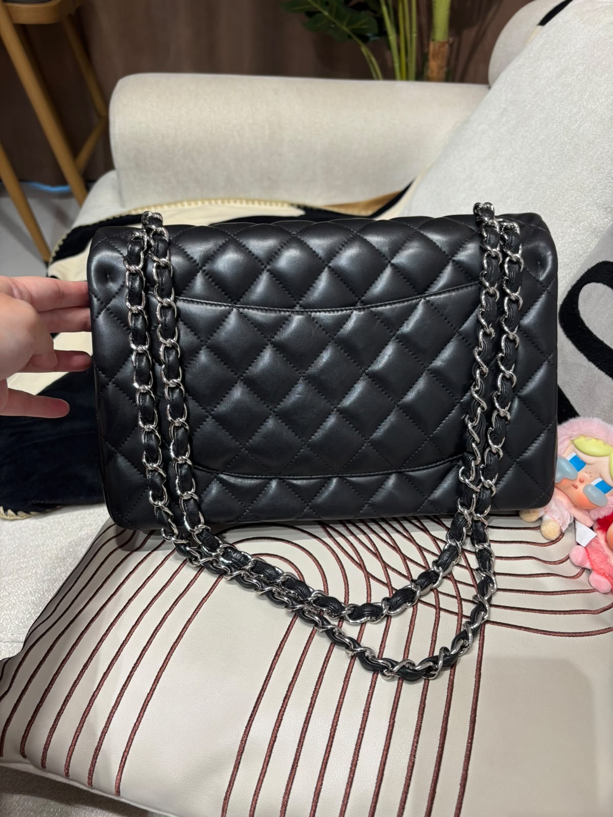 Chanel classic flap 30 A58600 cf30 jumbo lambskin 100%Authentic,98%new ✅card ✅dust bag ✅box 