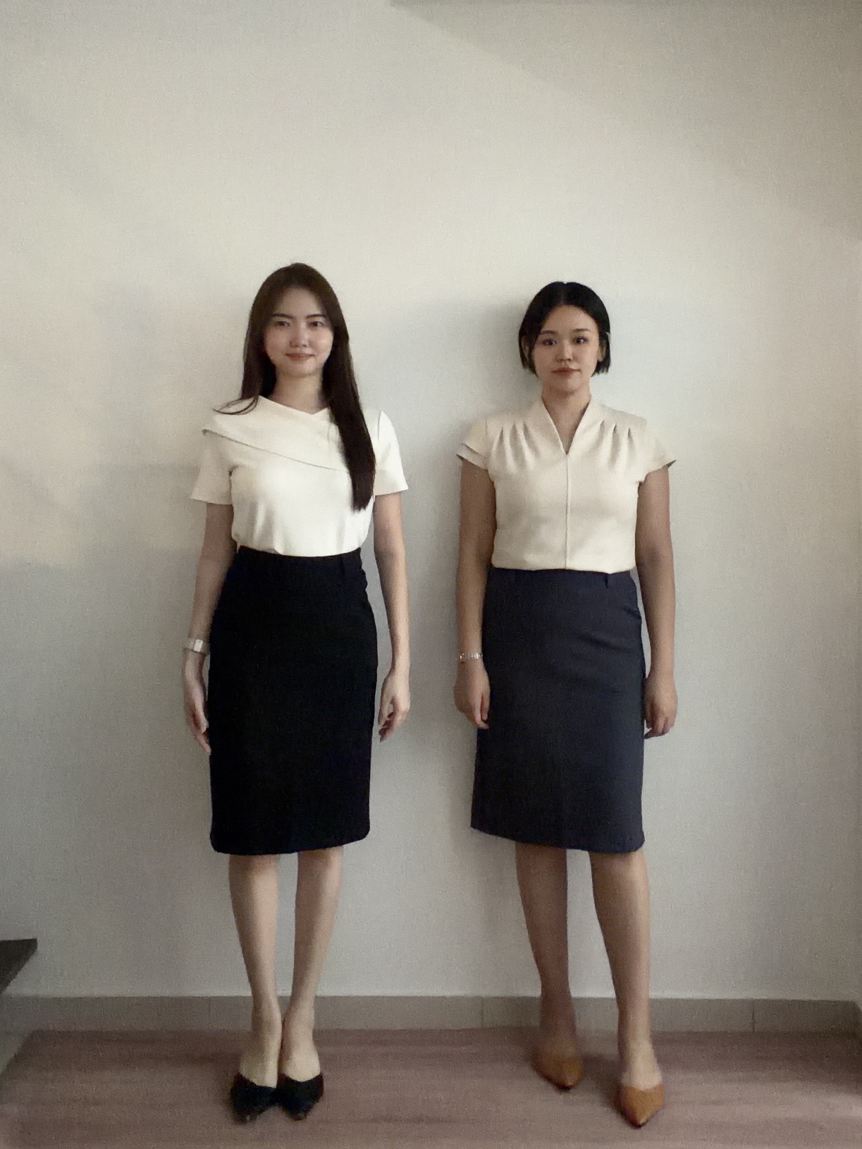 S2028 Midi Pencil Skirt - Black & Grey
