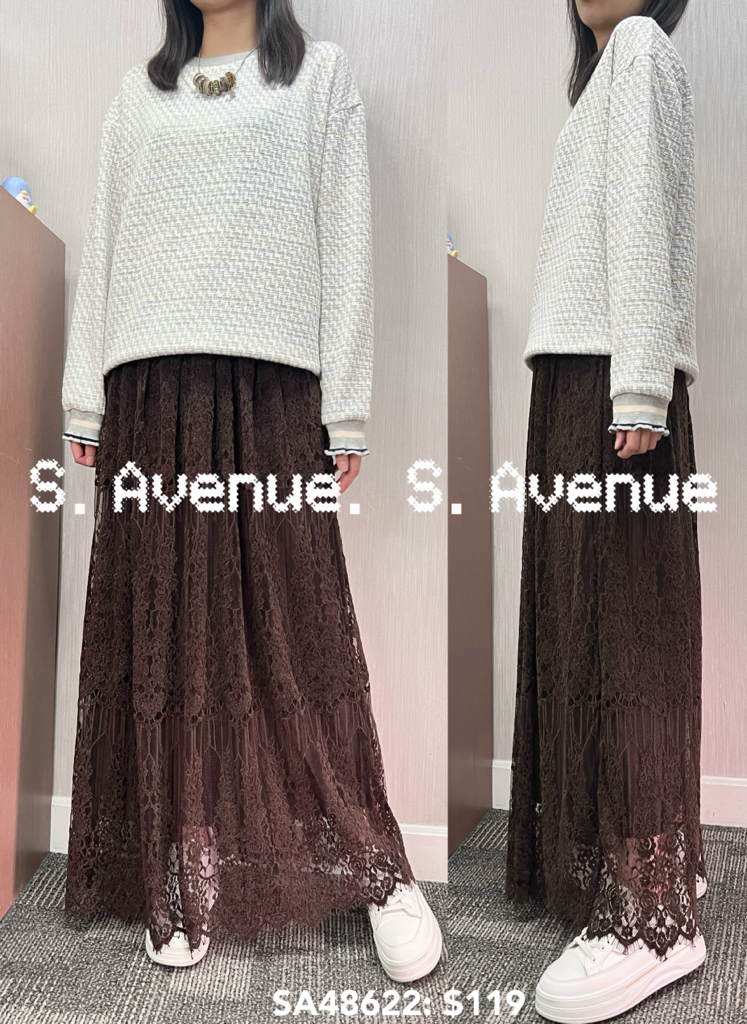 SA48622: 長袖軟身tweed料top