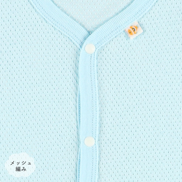 🇯🇵預訂 日本直送🇯🇵海洋生物標籤滿印純棉網眼前開式短袖包屁衣三件套