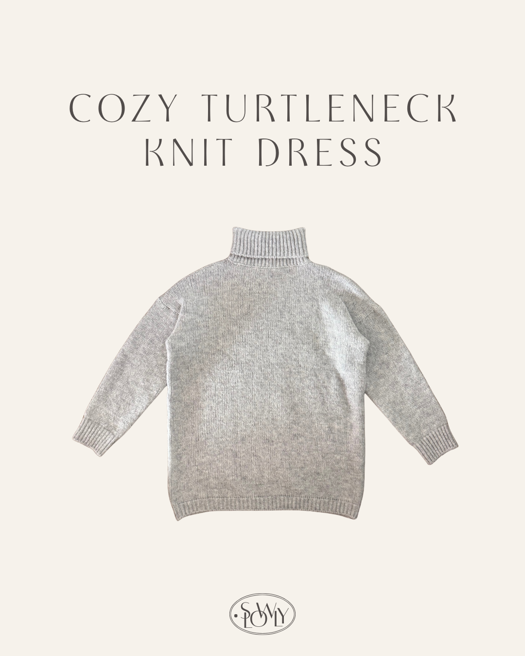 [高個子必入!]高領寬鬆針織連身裙(兩色入)