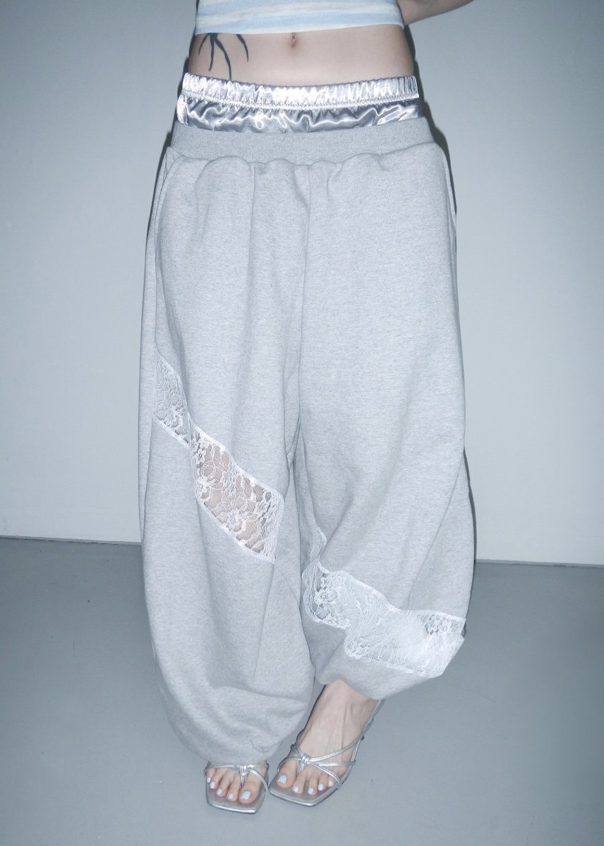 Double-Waist Lace Sweatpants