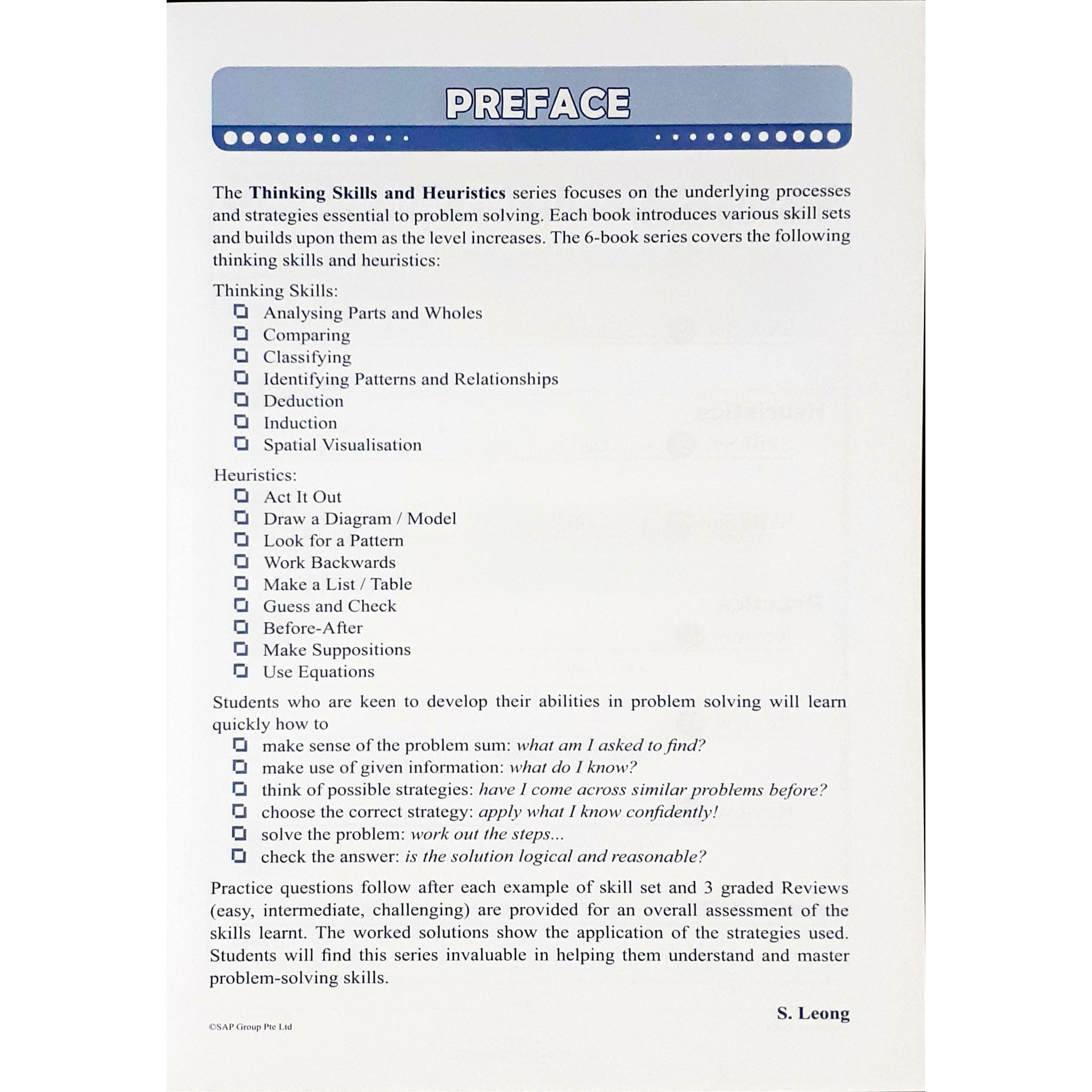 SAP Mathematics Thinking Skills & Heuristics Primary 1