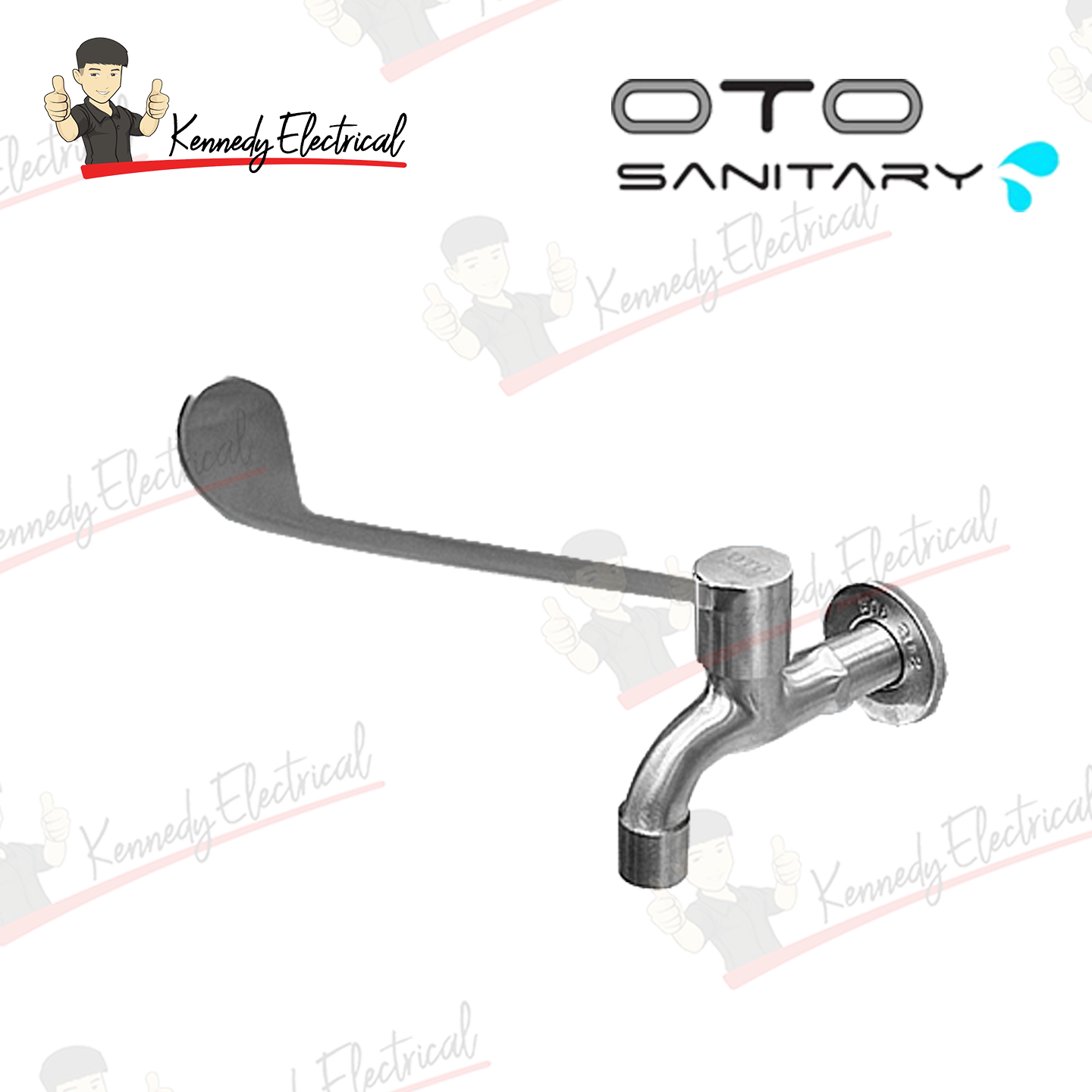 Otosani 304# Stainless Steel Elbow Line Long Body Bib Tap (966-38L#) OTO966-38L
