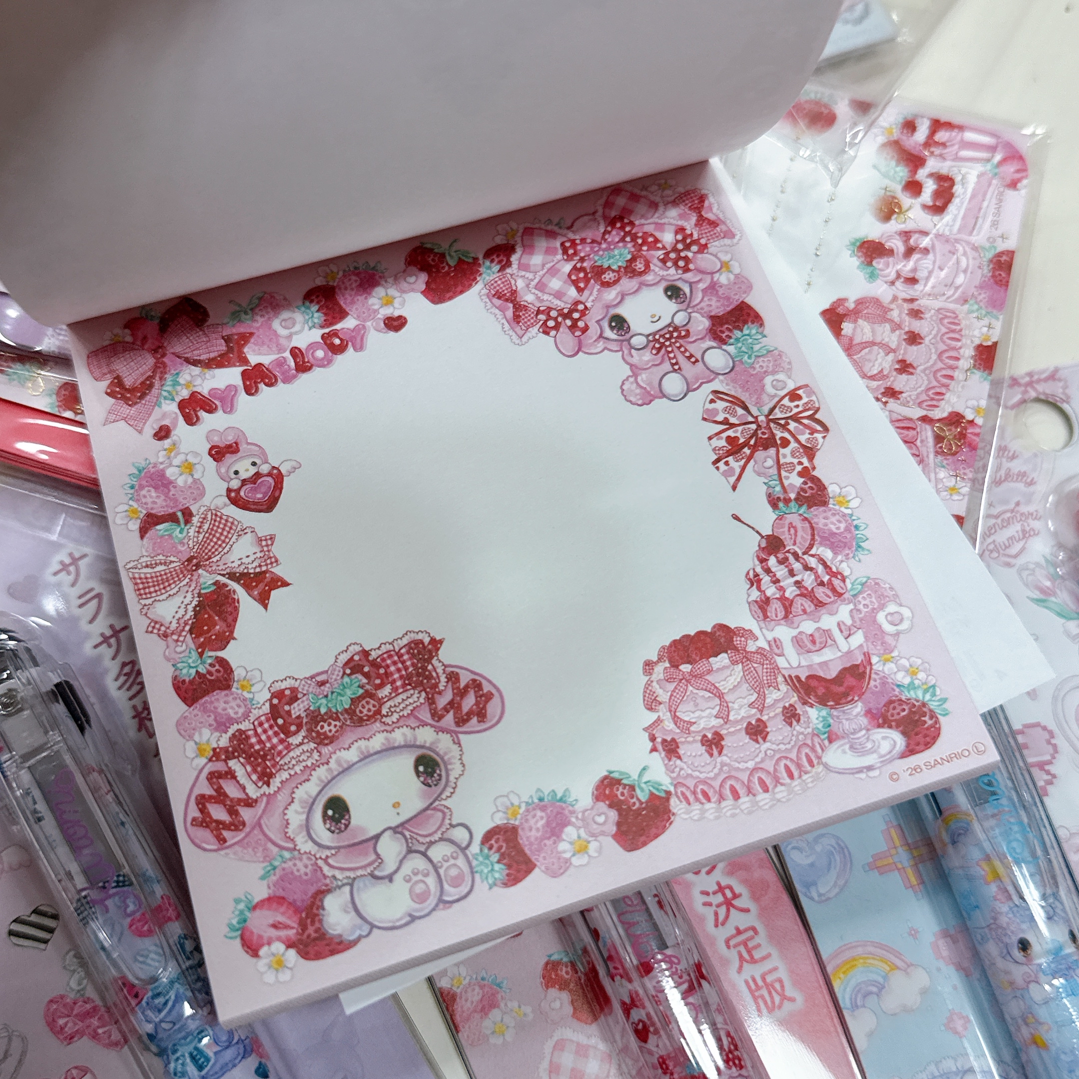 日本直送Sanrio聯成 Amenomori Fumika系列筆  信紙套裝 四色原子筆鉛芯筆 鎖匙扣