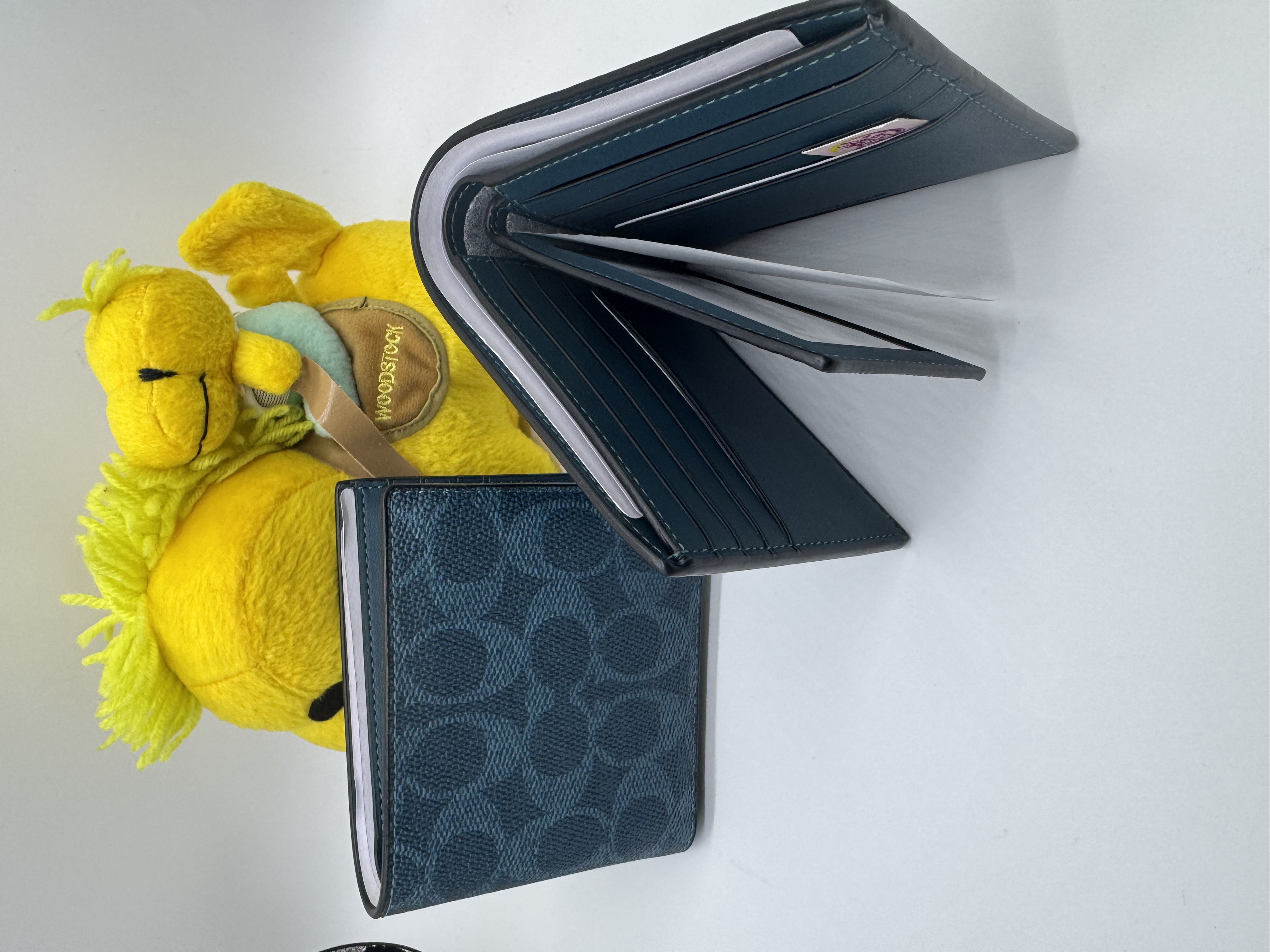 ✈️🇺🇸🇨🇦唔係成日都見到咁特別嘅藍色💙signature C Pattern對摺 3in 1 💳Coach outlet 短銀包💵現貨😎