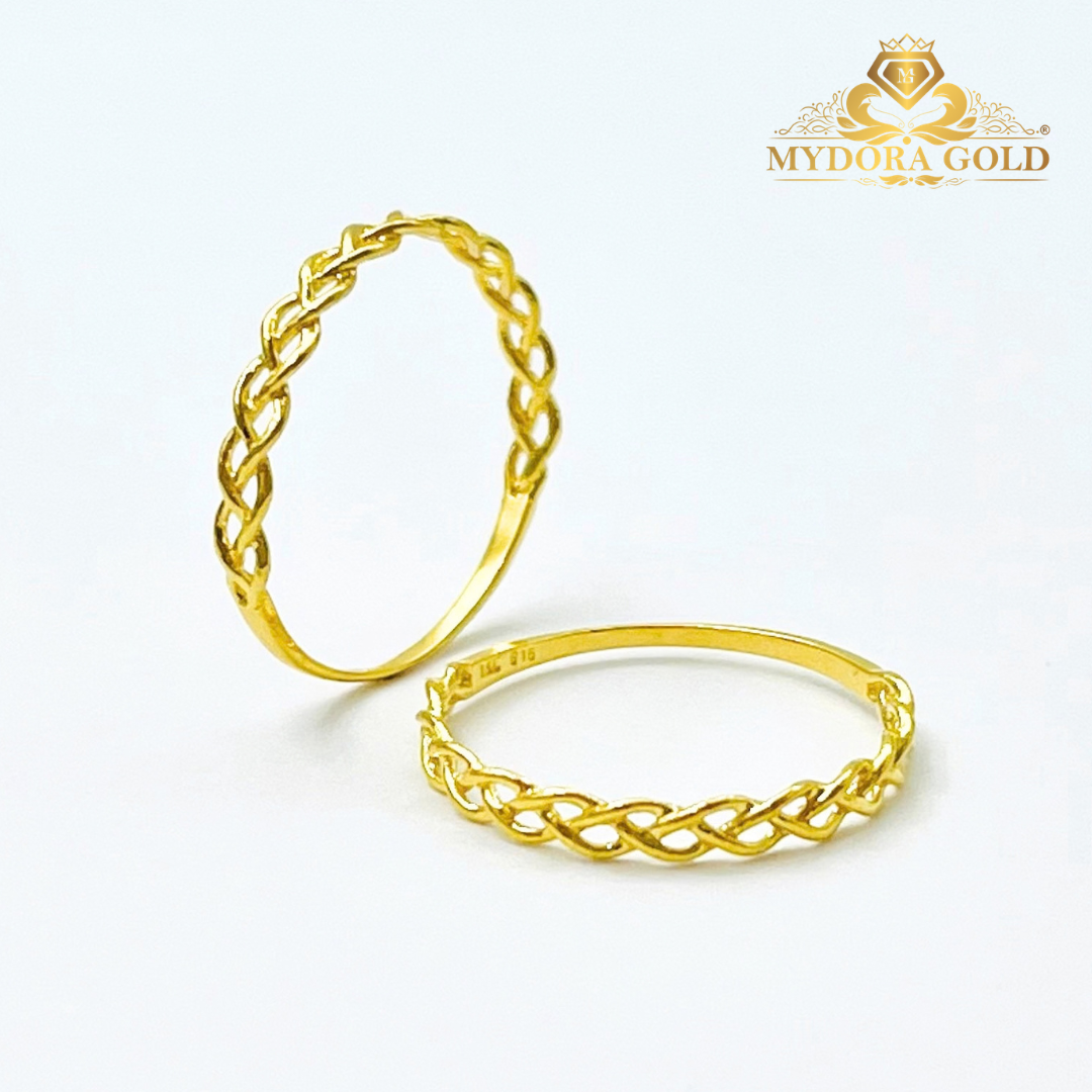 MYDORA Cincin Rapunzel Minimalist | Cincin Fesyen Series l Cincin Emas 916 [916 Gold Ring]