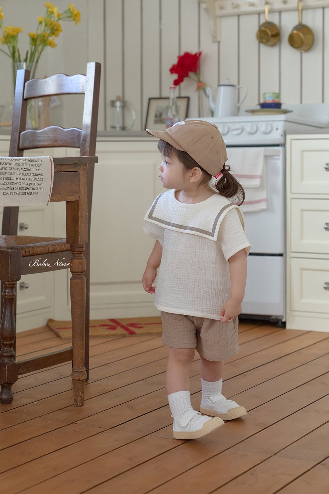 ☀️預訂 韓國直送☀️🇰🇷Bebenine三色海洋風水手方領純棉上下套裝