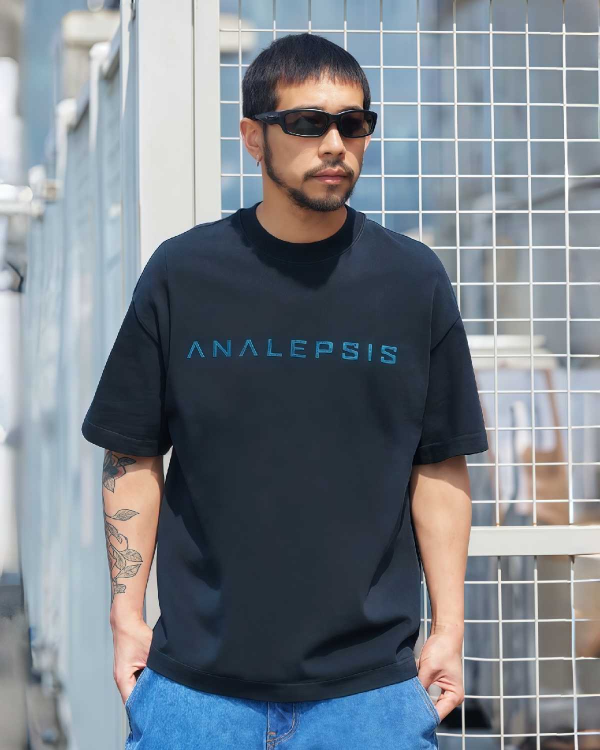 M1318 重磅洗水字母短袖Tee