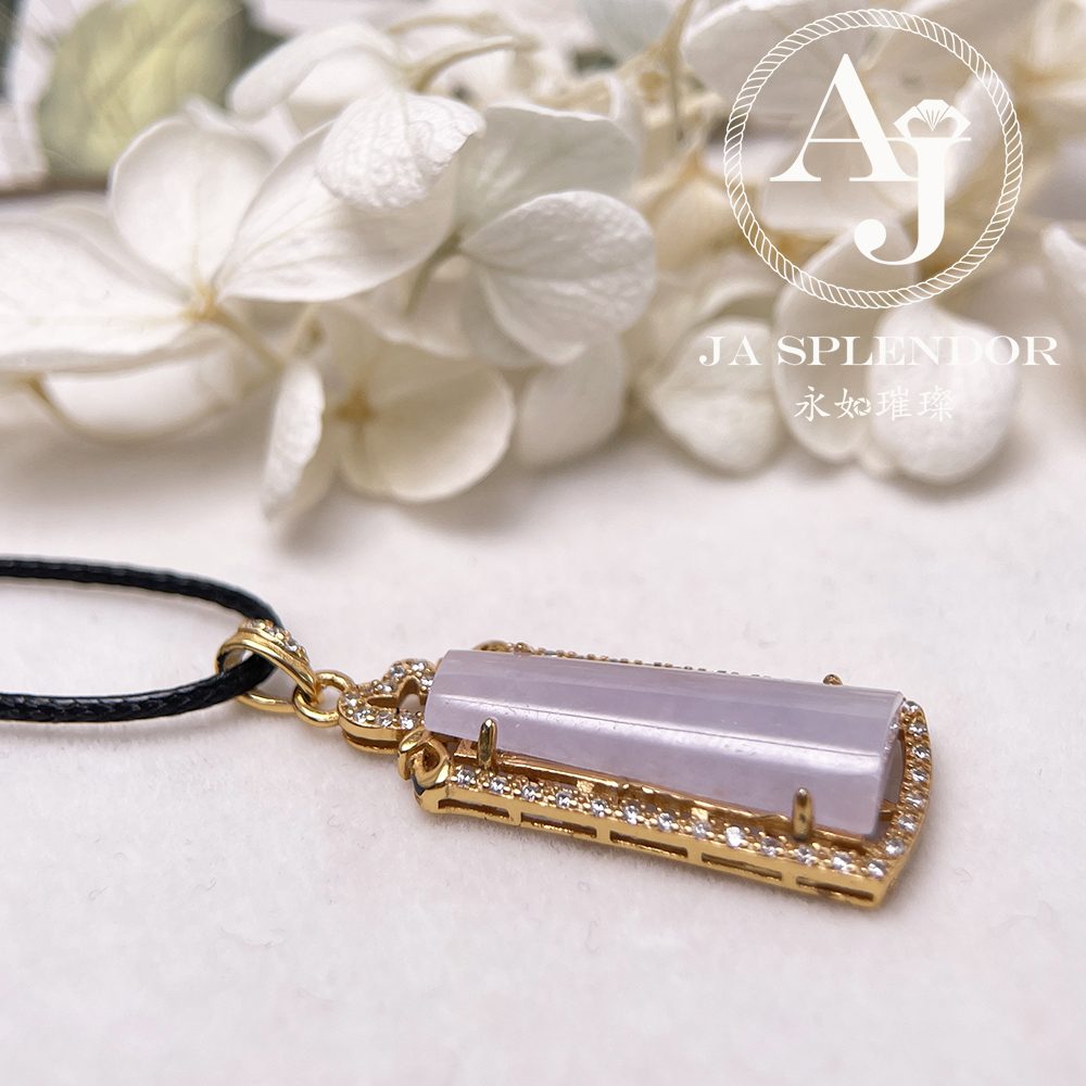 JNS-53 天然翡翠A 冰潤紫羅蘭平安無事牌