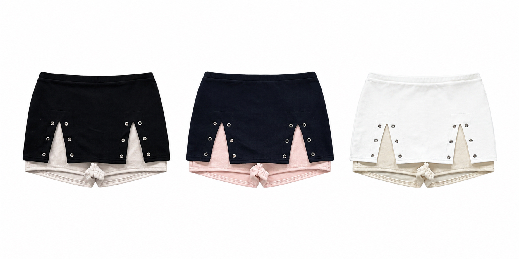 Grommet Layered Mini Skort