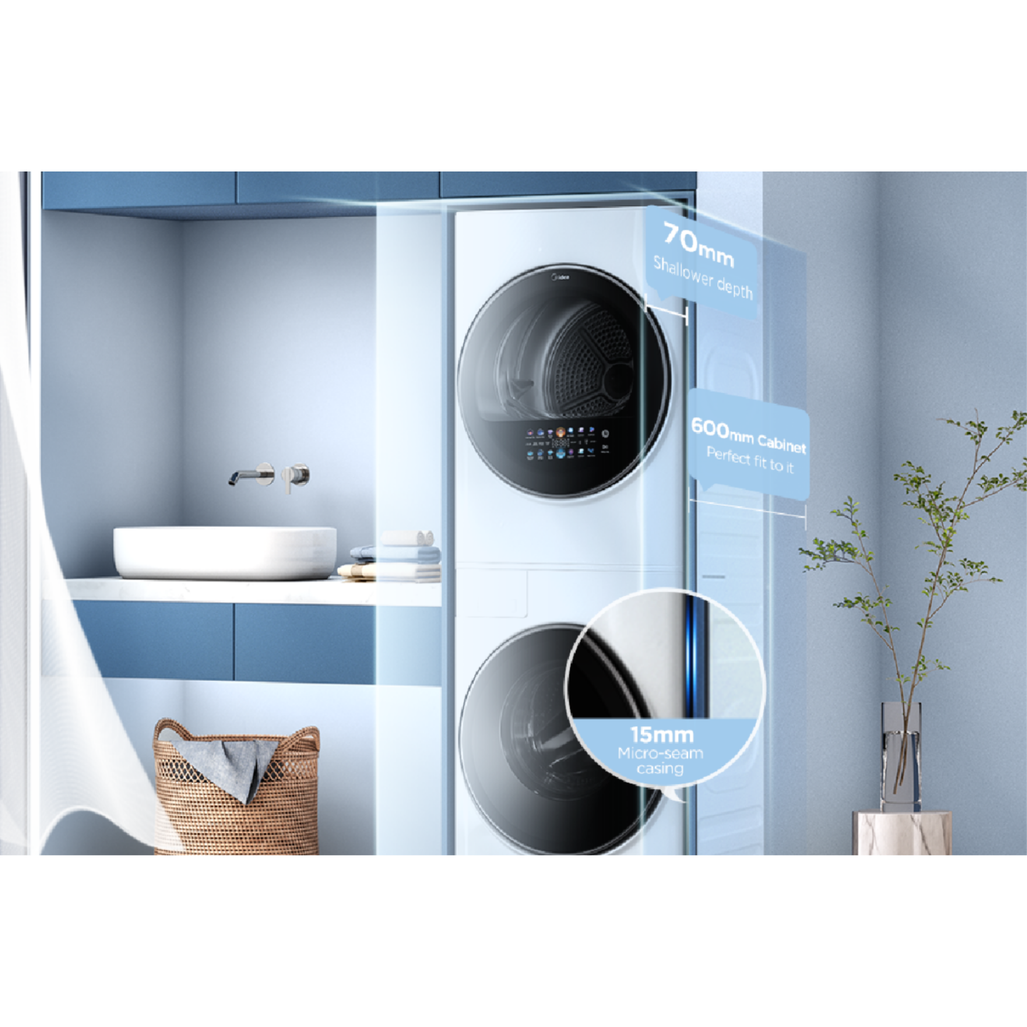 Midea 10.0kg / 8.0kg Laundry Suite Washer Dryer 2025 (Washer) (ML19F100D80WT)