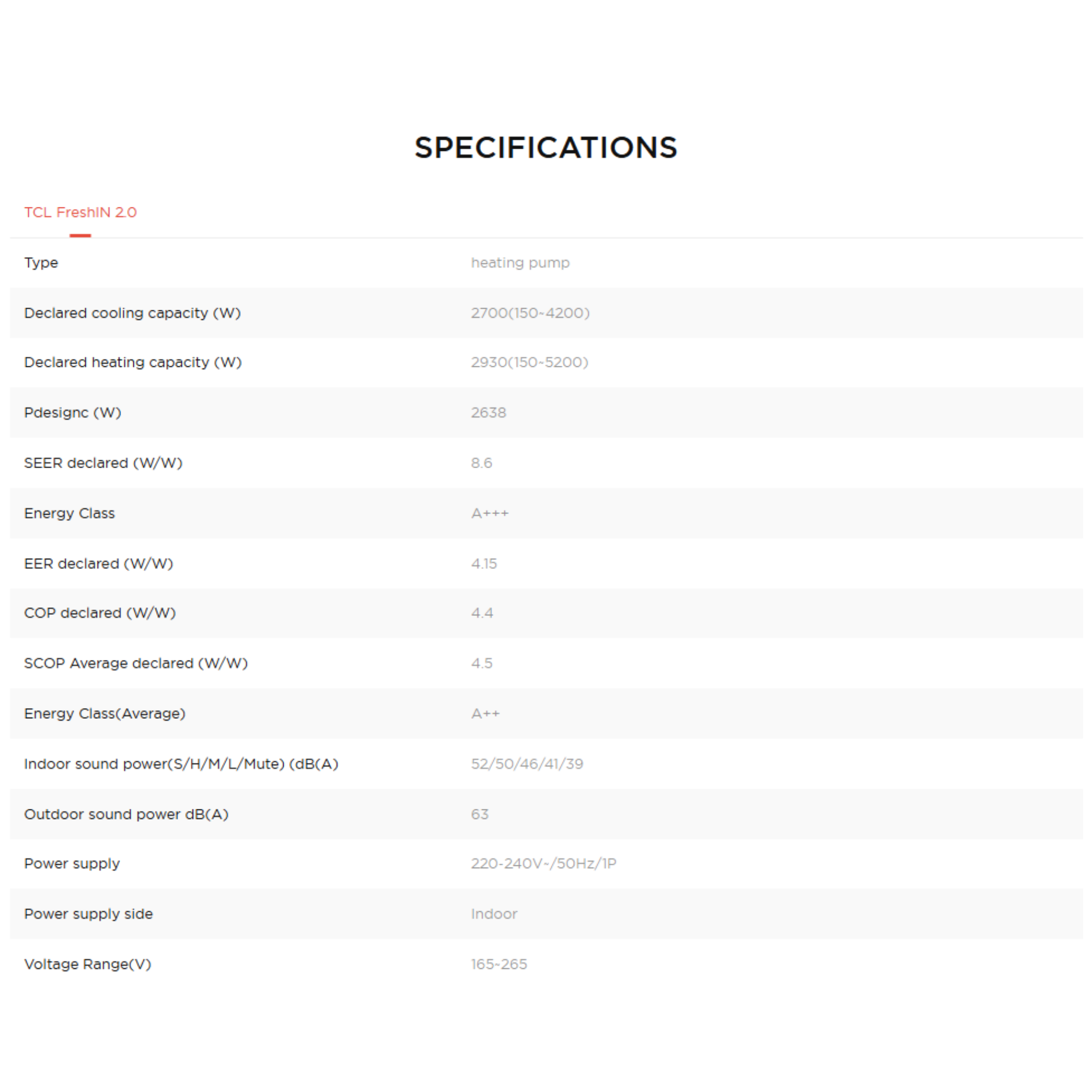 TCL 1.0HP FreshIN 2.0 Series Inverter Air Conditioner (TAC-10CSD/FBI)