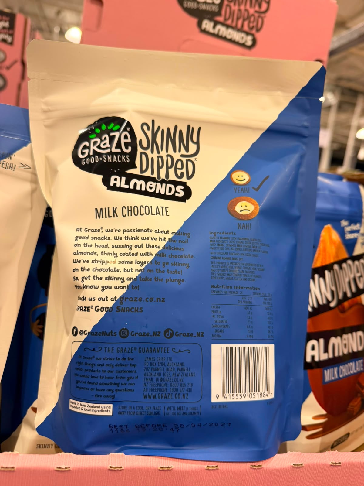 澳洲Costco直送 Skinny Dipped 杏仁牛奶巧克力 500g