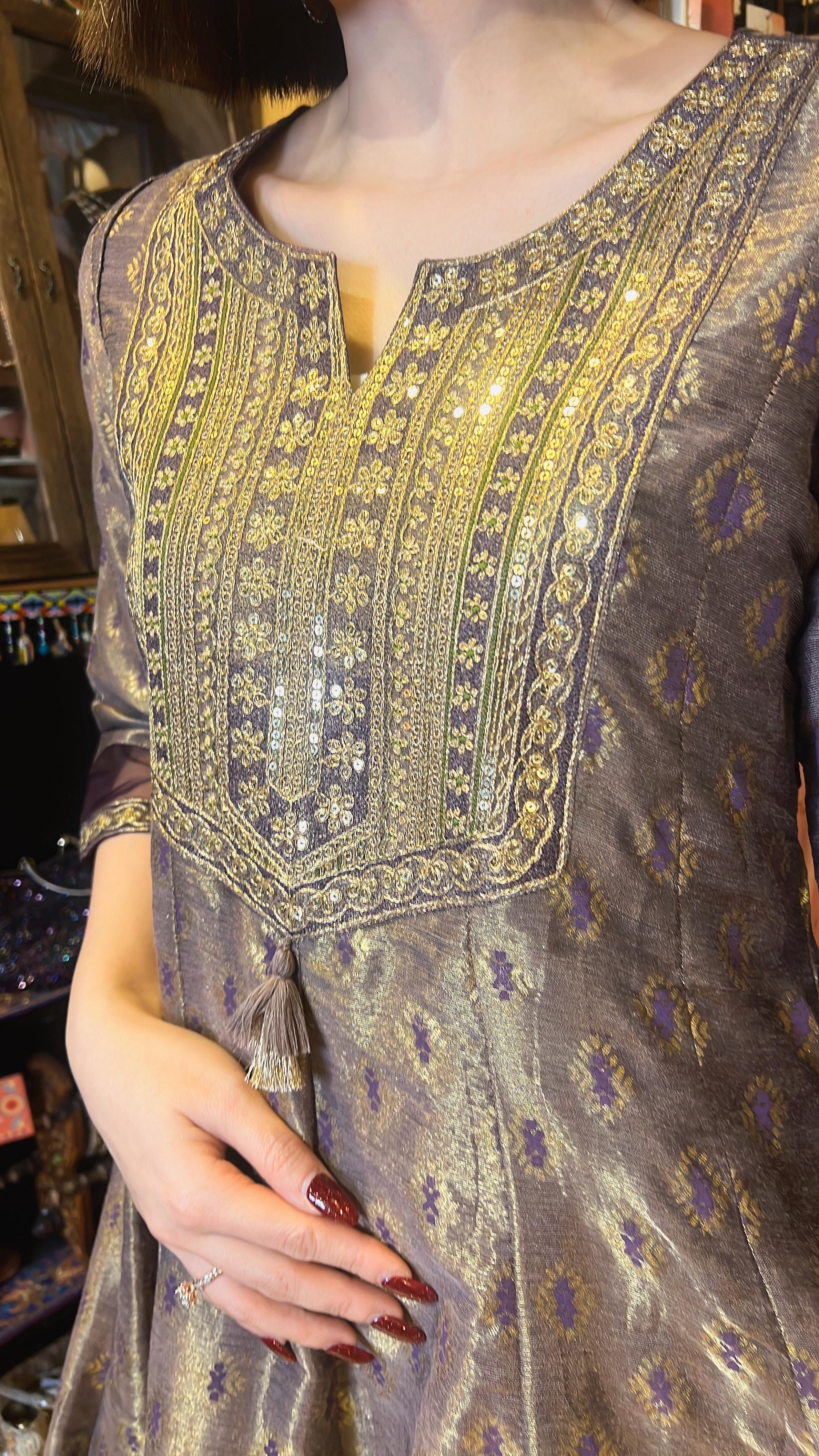 Ash Purple Bling Bling See-through sleeve SIlky OP #1017