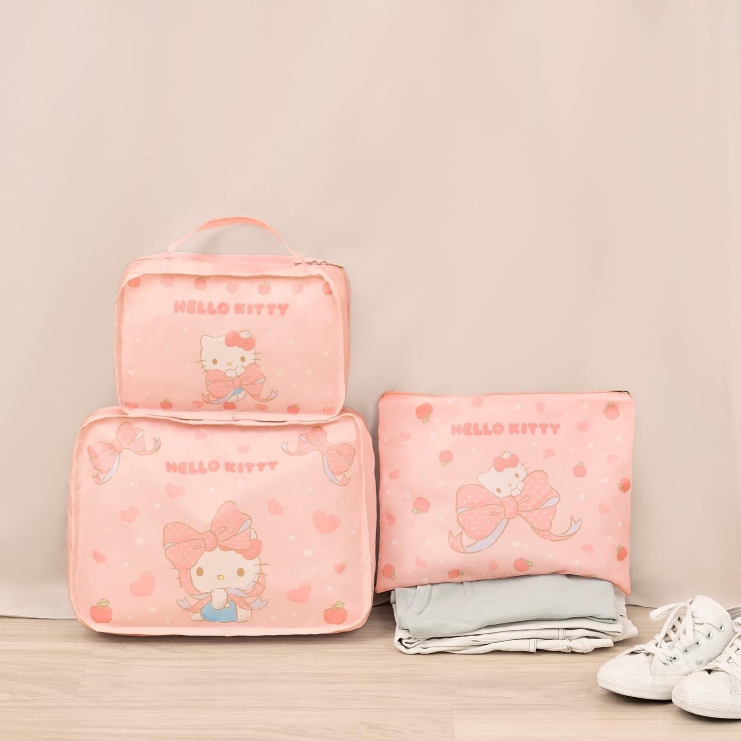 ✈️【告別亂葬崗！】Sanrio 萌系行李收納袋 3 件套 💖$68套。2套起$58套。