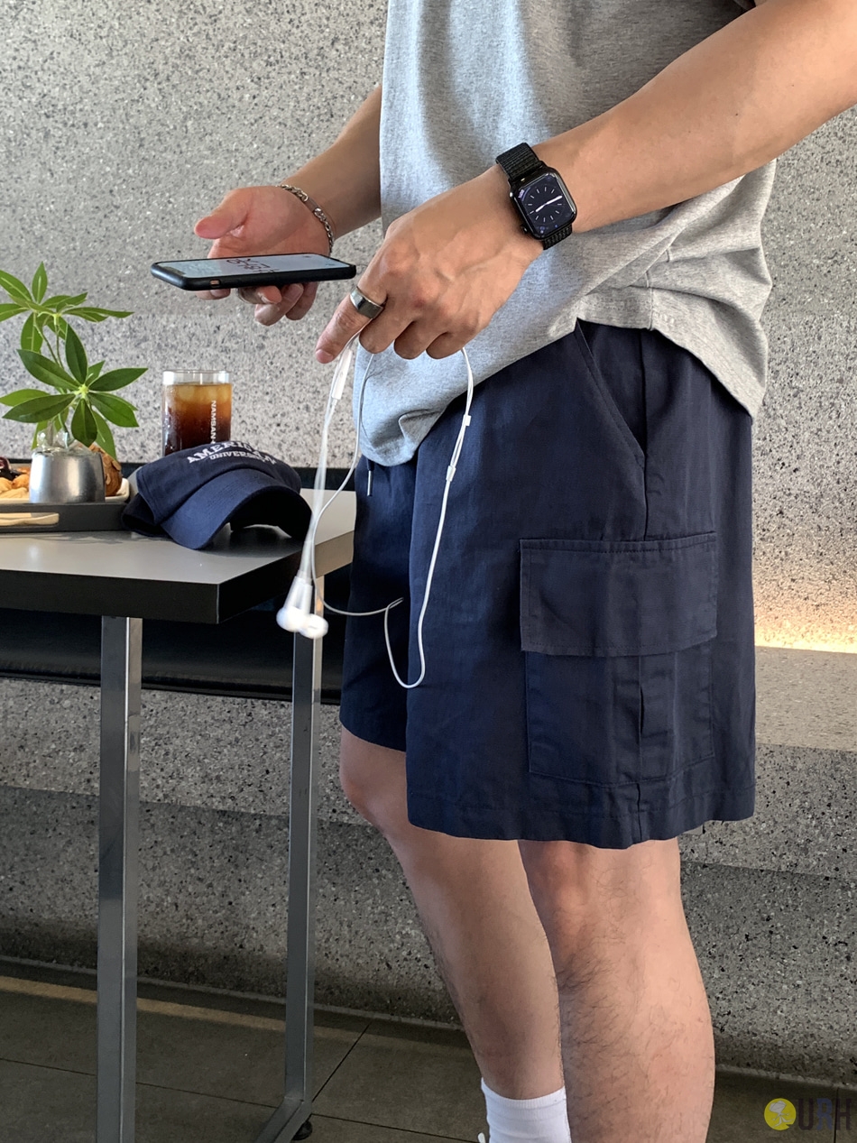 【100%保證韓國直送】Washing Cargo Pocket耐穿洗水棉半寬鬆橡筋短褲 🩳 [9 color] RL115120