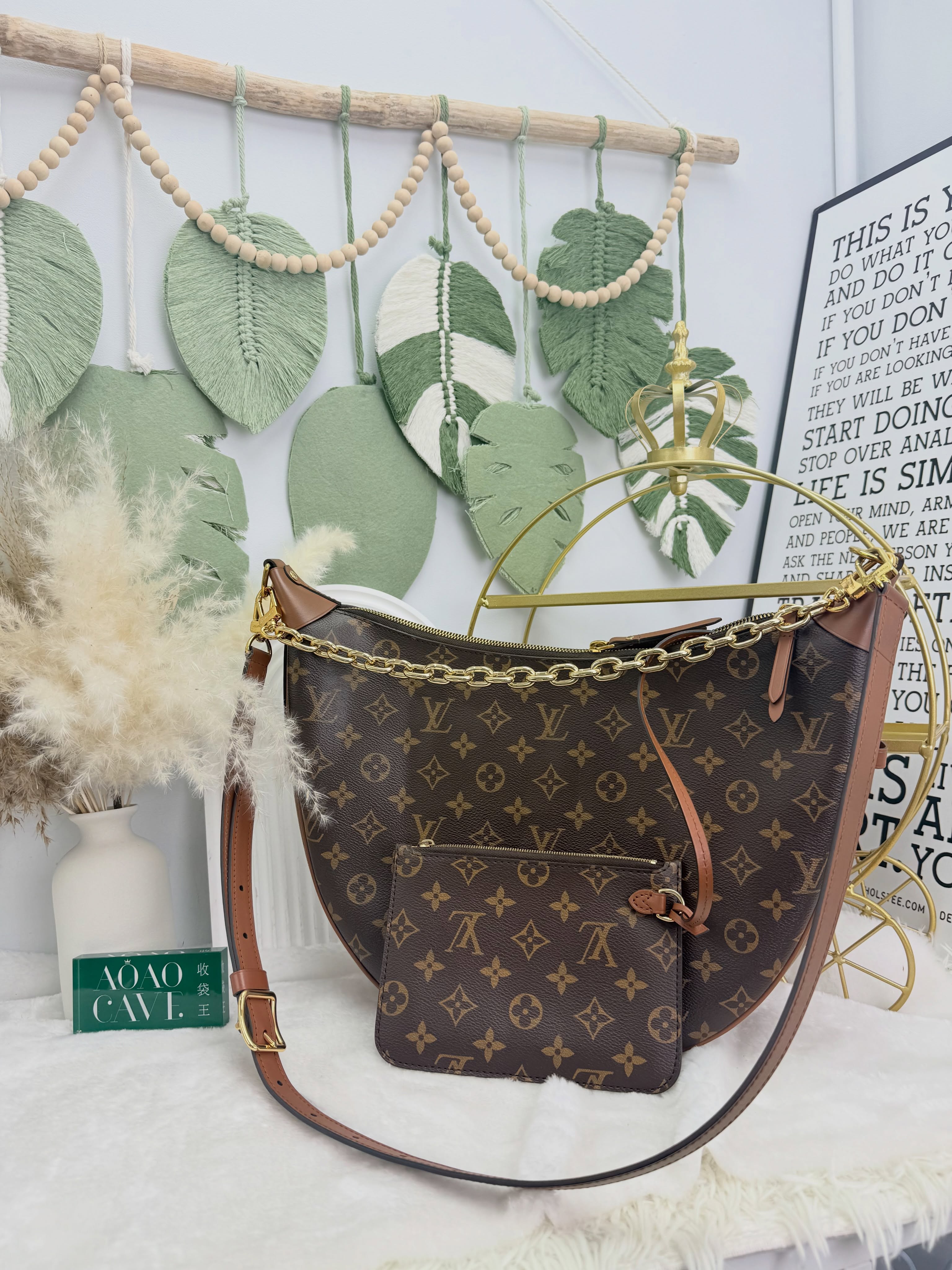 LV👜 PRE OWNED 🛍️🤎Loop Hobo大月亮包 有塵袋 晶片款🌙