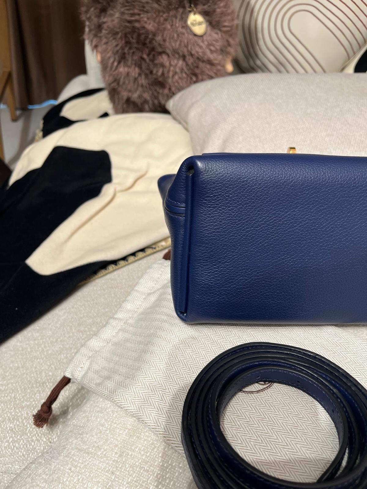 Hermes Mini 2424 Blue Nuit Stamp Z 100%Authentic, 98%New ✅Dust bag✅Box