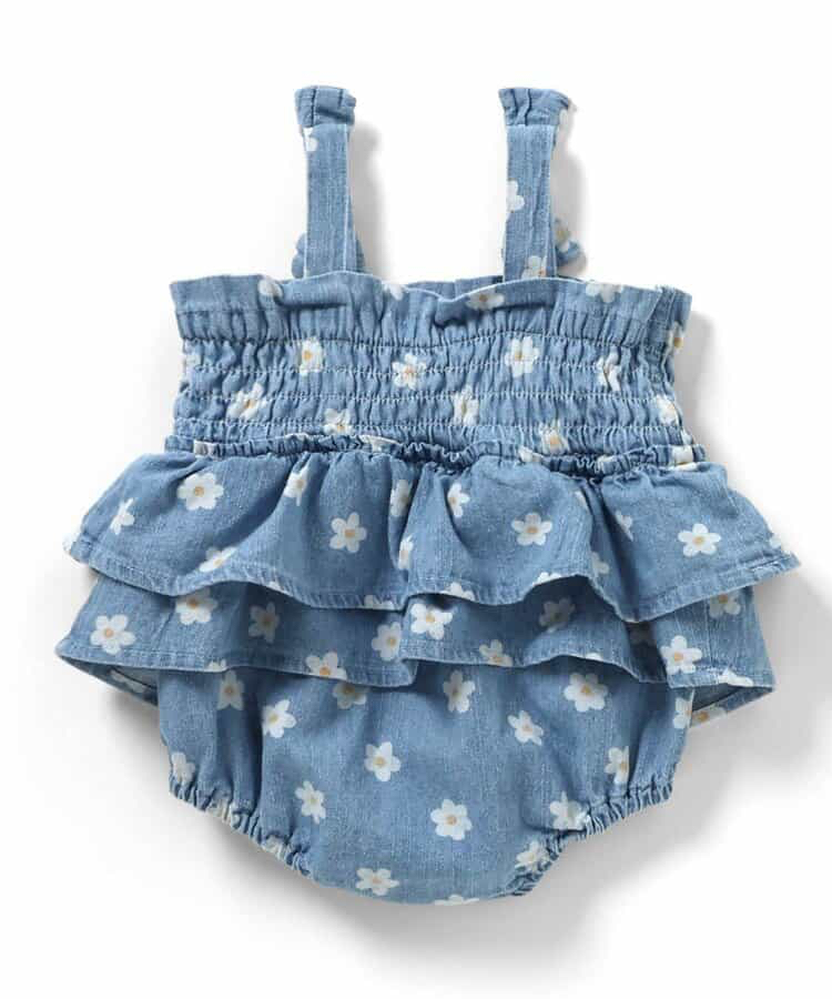 🇯🇵預訂 日本直送🇯🇵Apres les cours兩色花花愛心滿印褶皺吊帶牛仔包屁裙