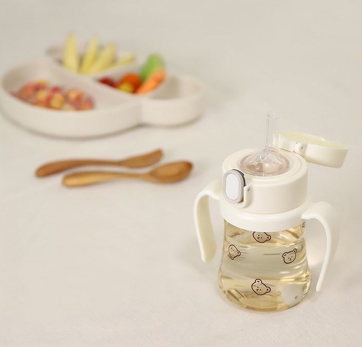 Dottodot x Grosmimi Straw Cup - Bear white