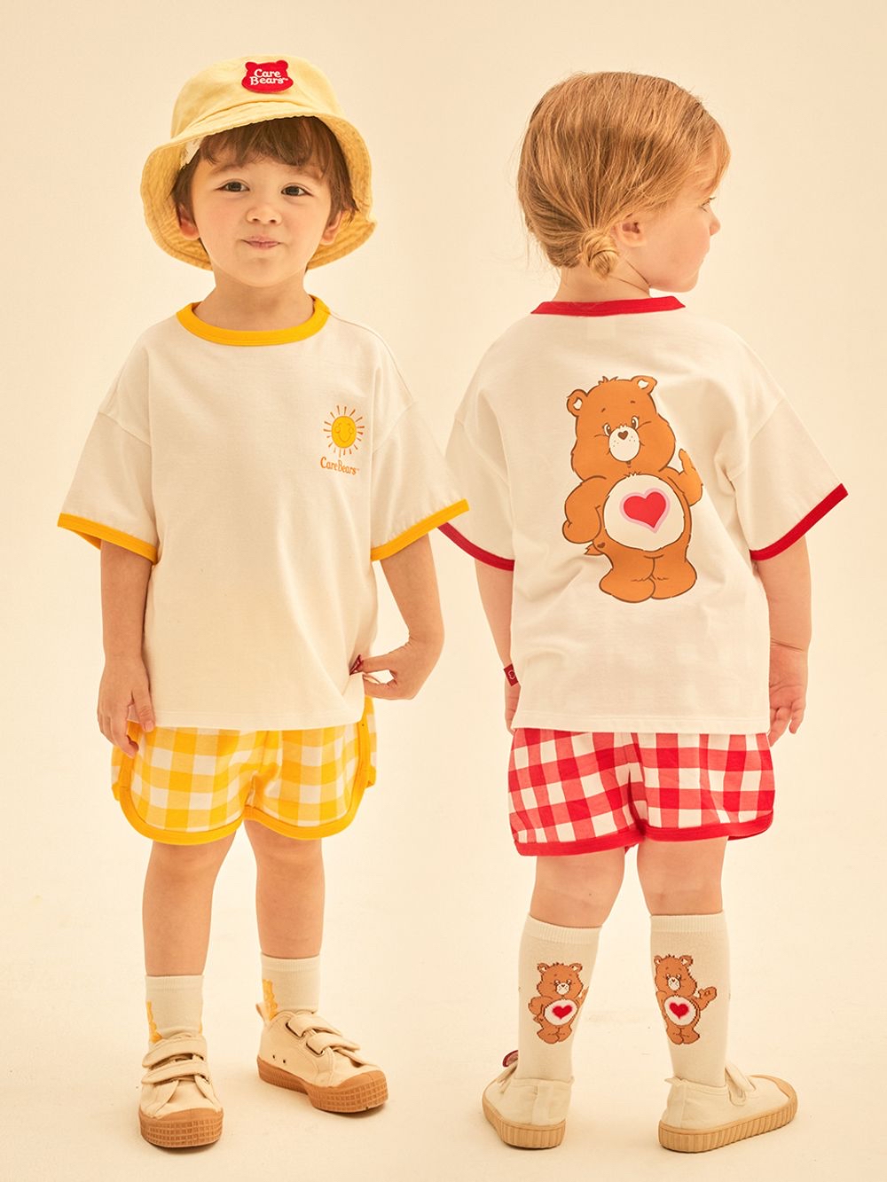 ☀️預訂 韓國直送☀️🇰🇷正版Care Bears兩色溫柔小熊印花格紋上下套裝