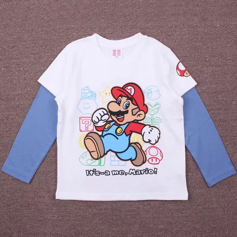 Mario春秋季長袖薄款T恤 -1件- 現貨